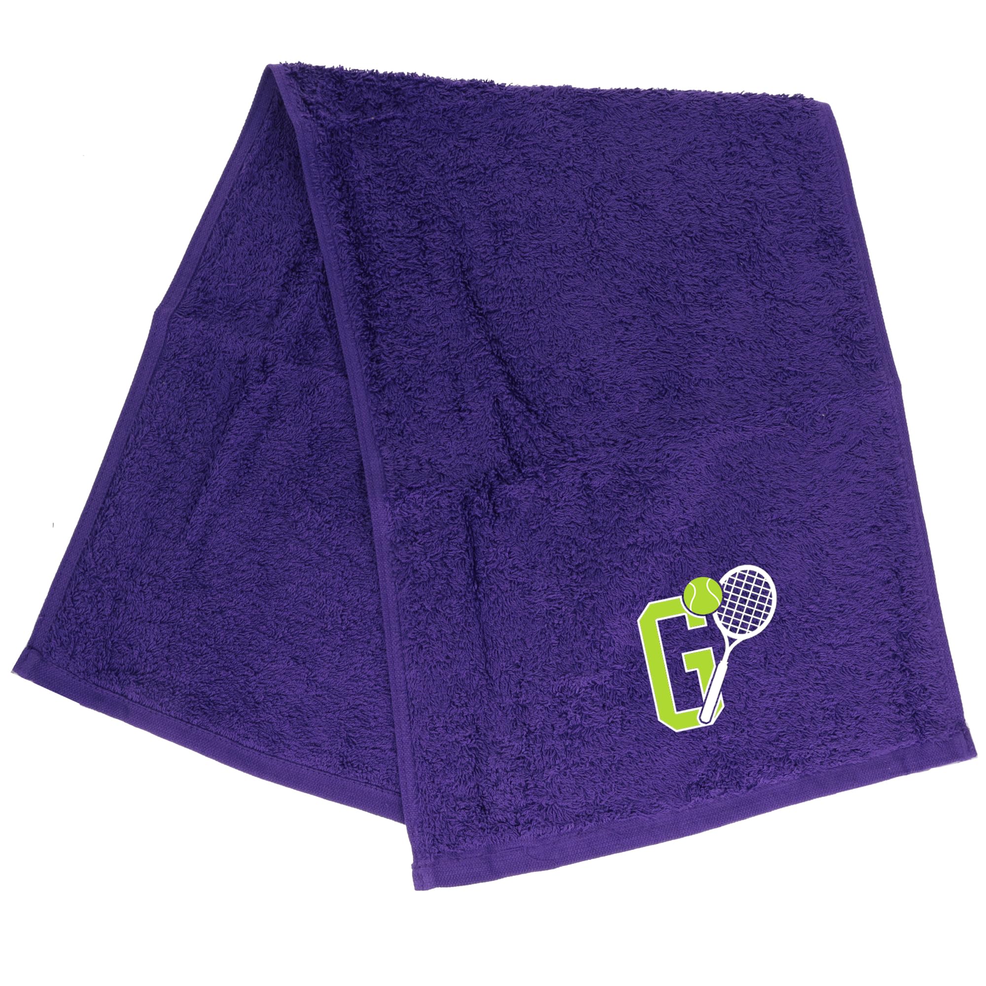 Always Looking Good Tennis Towel with Monogrammed Embroidery Initial Gift for Men & Women, Training Accessory Gift, Gym Towel Present for Tennis Players Birthday, Retirement, Christmas - Purple, G