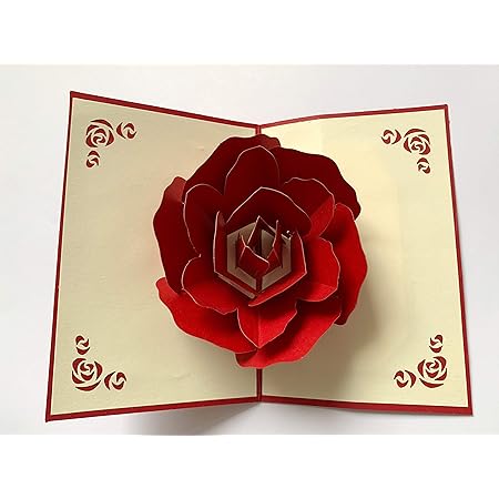 Carte De Vœux 3d Pliable Avec Rose Carte De Souhaits Carte Cadeau Carte D Anniversaire Carte De Salutations Carte De Noel Lettres D Amour Amazon Fr Fournitures De Bureau