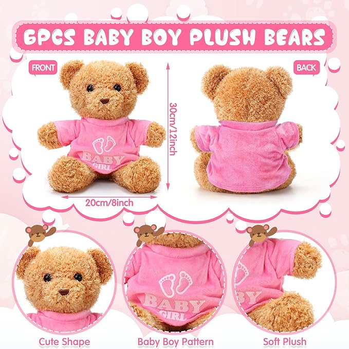 Silipull Oso de Peluche 12 Pulgadas Paquete de 6 para Fiesta miniatura 3