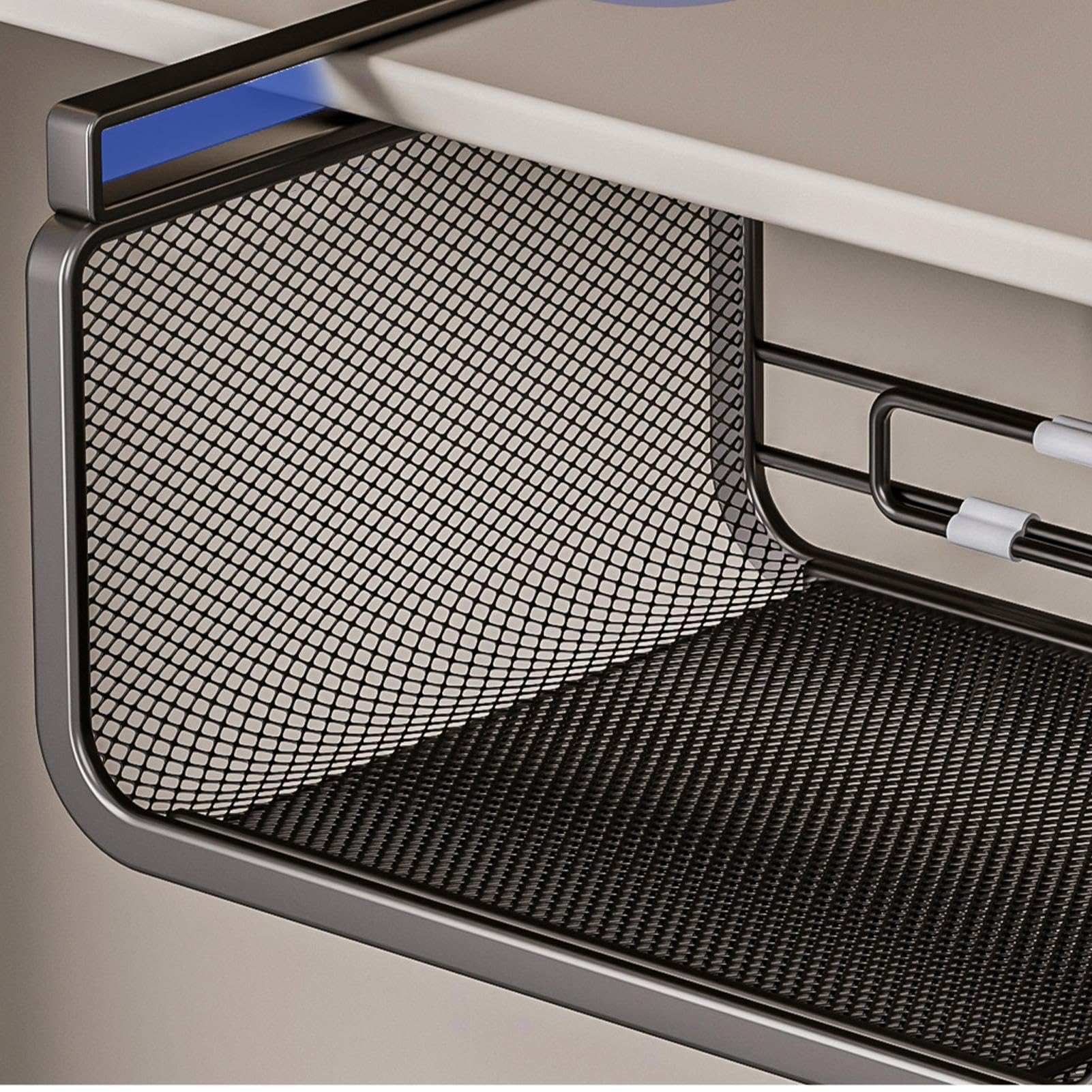 Cesta para debajo del estante, organizador expandible debajo del estante, contenedor de almacenamiento colgante con diseño ajustable, cesta de almacenamiento para armario, baño, cocina, estante
