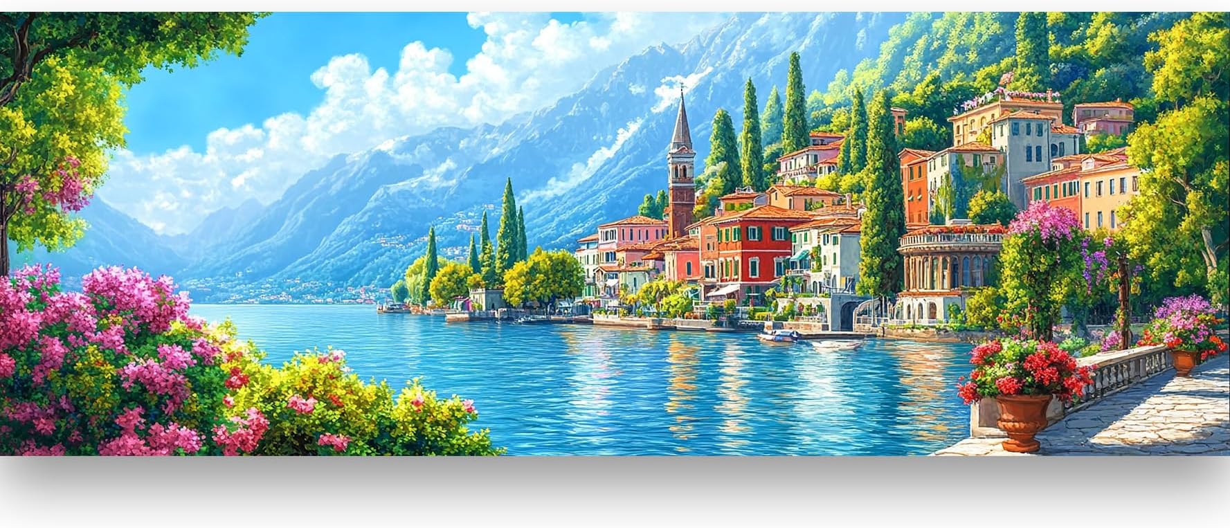 Bimkole Large Diamond Art Kits for Adults Landscape, Full Drill 5D DIY Rhinestone Embroidery Set Paint with Diamonds Art House by Number Kits Cross Stitch Home Wall Craft Decoration 31.5x11.81 Inch