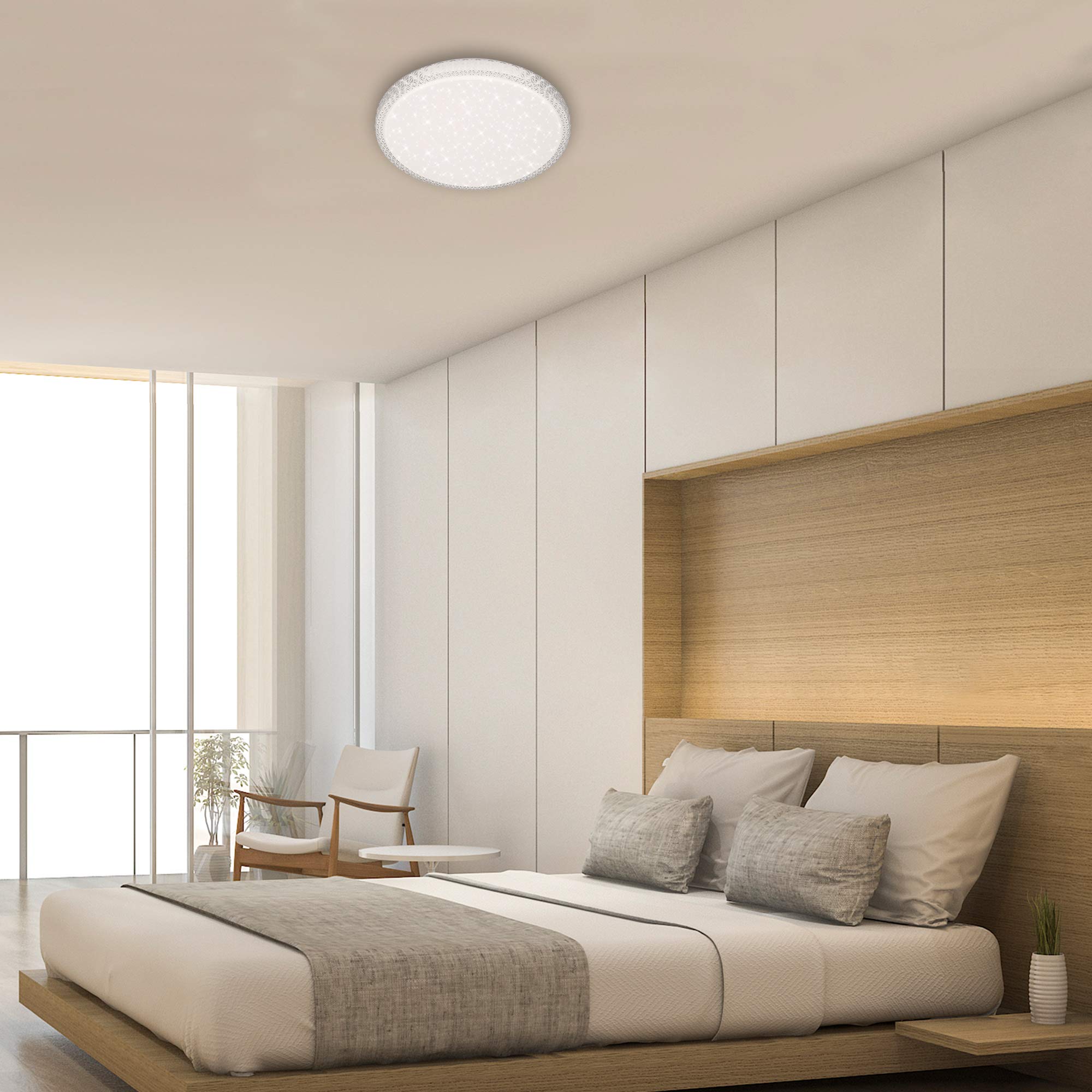 Lampada Da Soffitto Bagno LED Con Effetto Glitter - RGB Regolabile, Cromo, IP44 - Foto 4