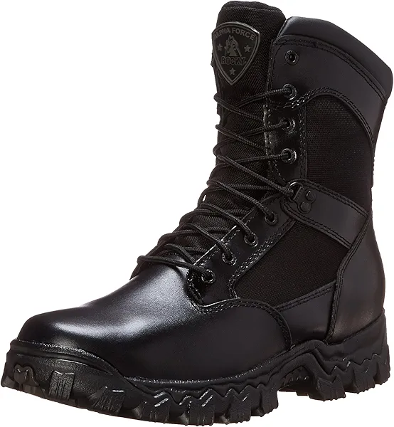 ROCKY FQ0002165 8" Alpha Blk WP Extra Wide 9.5 Duty Boots