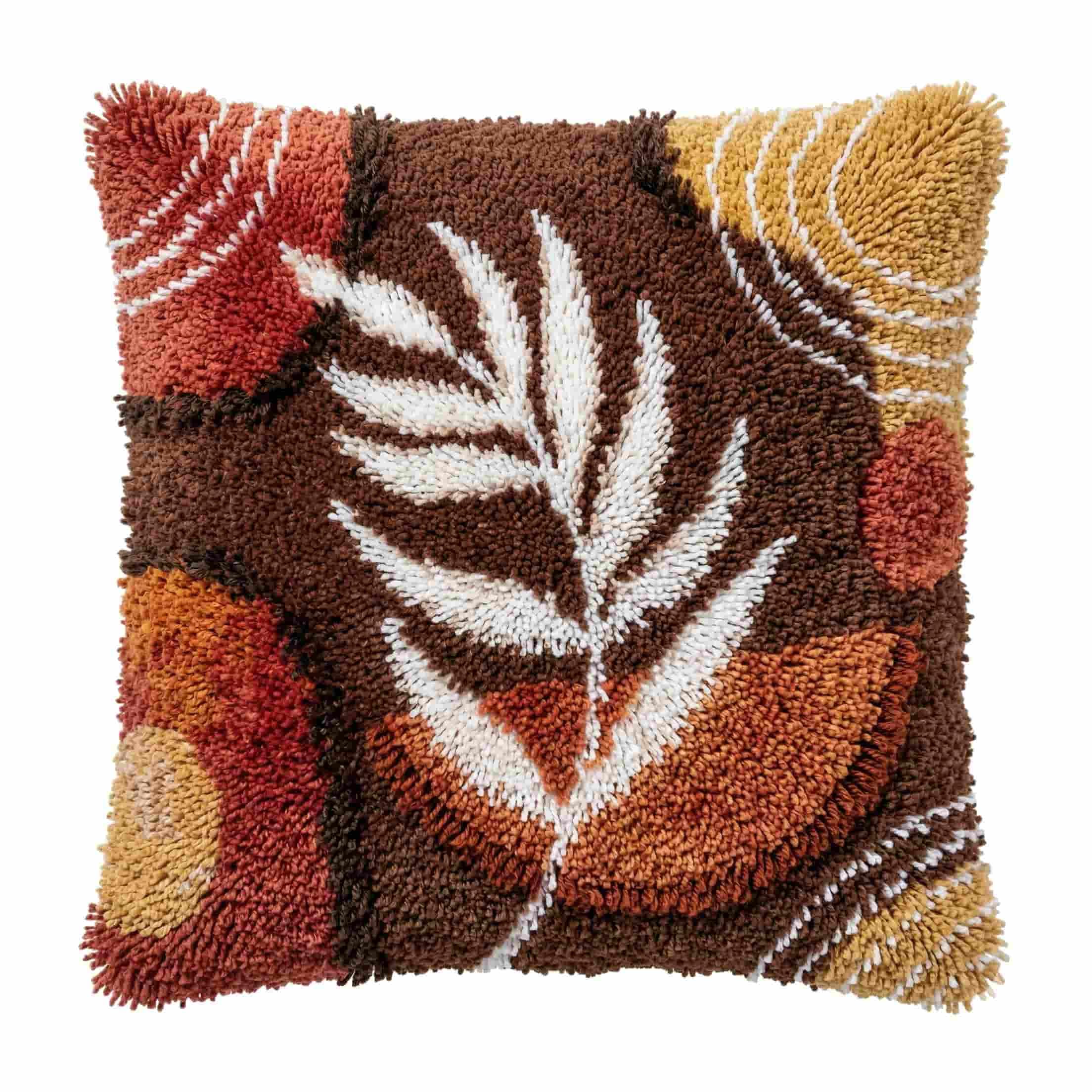 AxiangziK Latch Hook Pillow Kit Leaf 43X43Cm