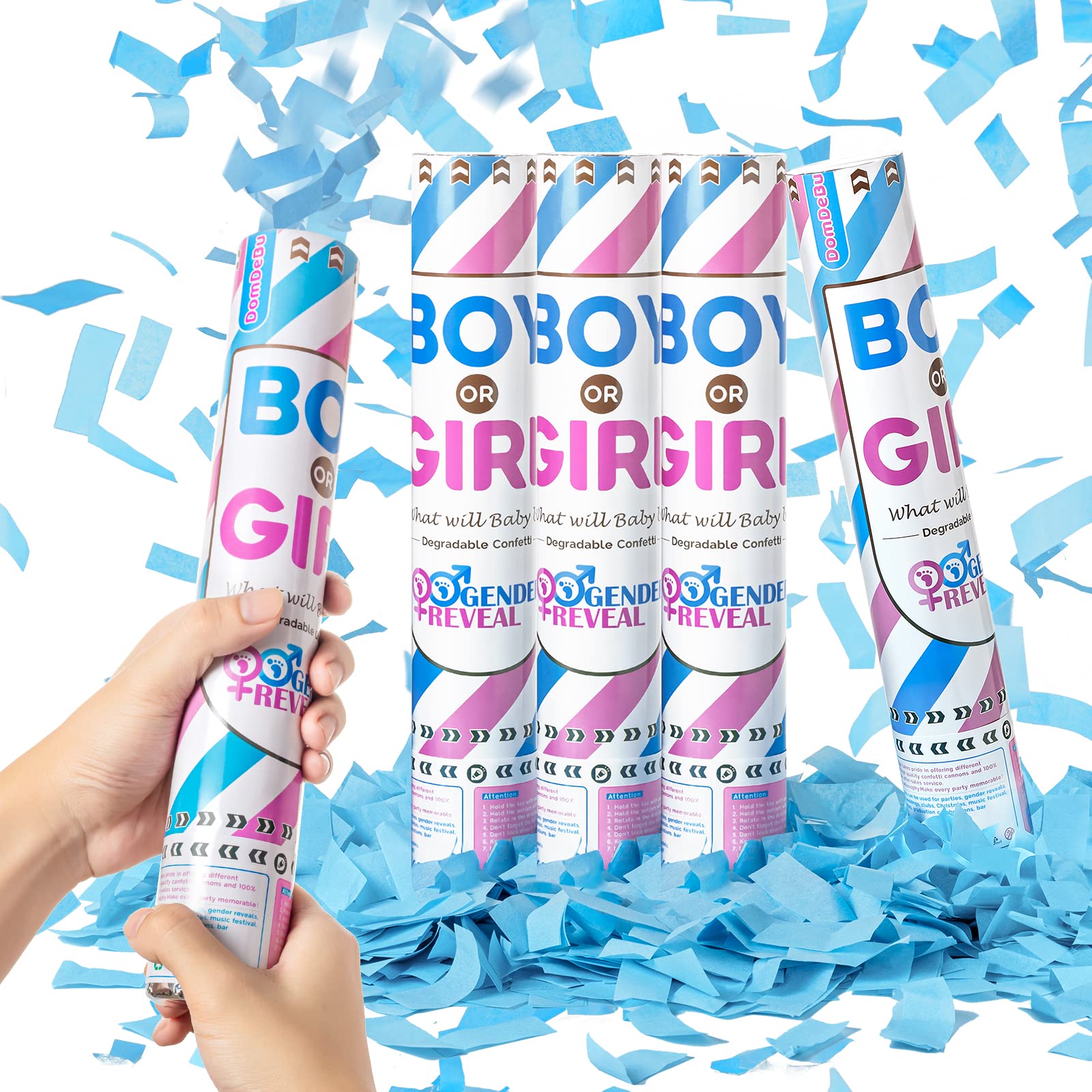 Buy Gender Reveal Confetti Cannon, Gender Reveal Ideas, 4 Pack Boy or