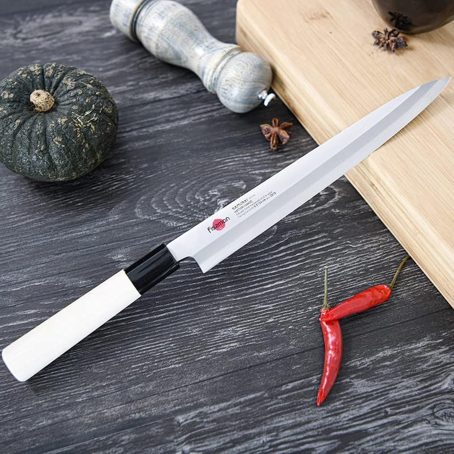 Fissman 9.5" Yanagiba Knife Samurai Hanzo Series 24cm (steel AUS-8)