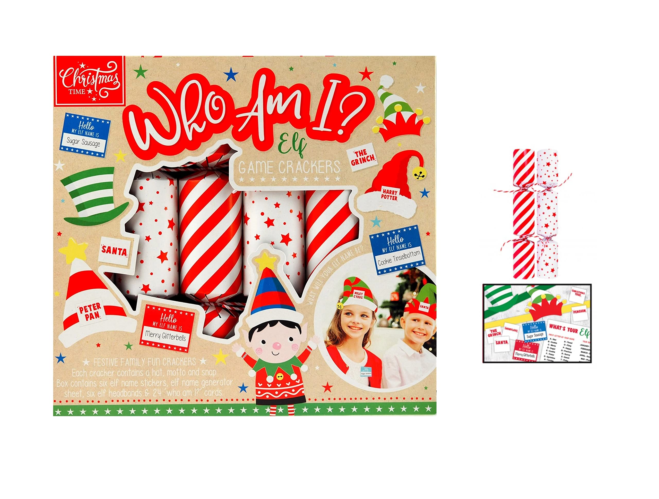 Christmas Time 6 X Who Am I? Christmas Crackers - Family Fun After Dinner Game