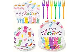 96Pcs Easter Bunny Peeps Party Plates: Delightful Bunny-Themed Plates for Joyous Easter Gatherings