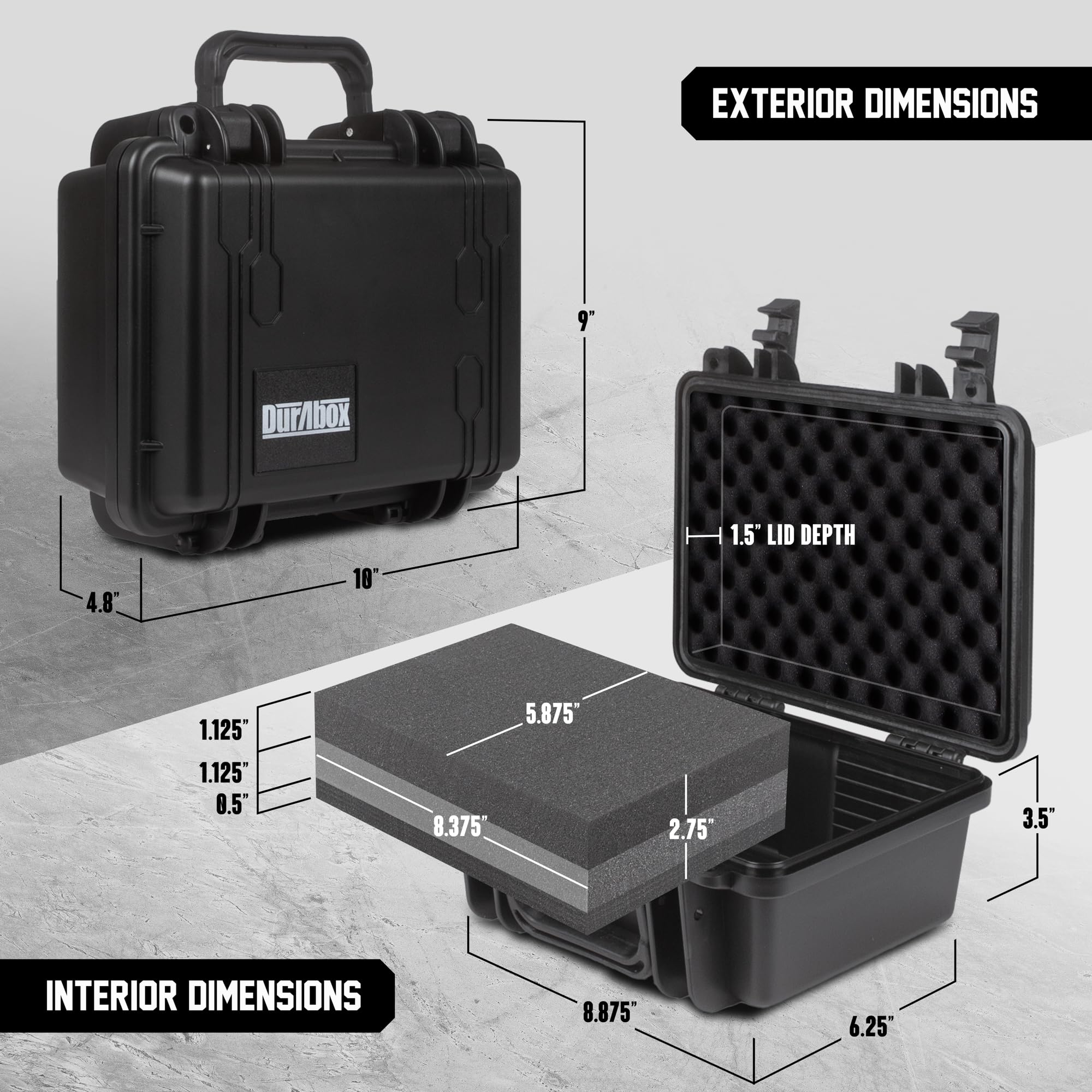Amazon | Durabox 全天候型ハードケース 10 x 9 x 5インチ - TSA承認の