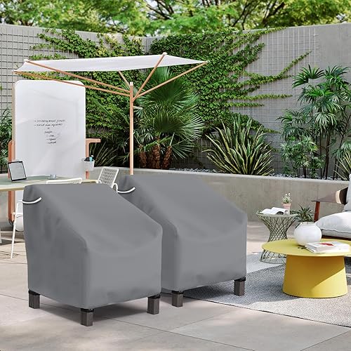 Miniatura 8 de STARTWO Paquete de 2 fundas para sillas giratorias para exteriores, impermeables, 30 pulgadas de ancho x 34 pulgadas de profundidad x 38.5 pulgadas