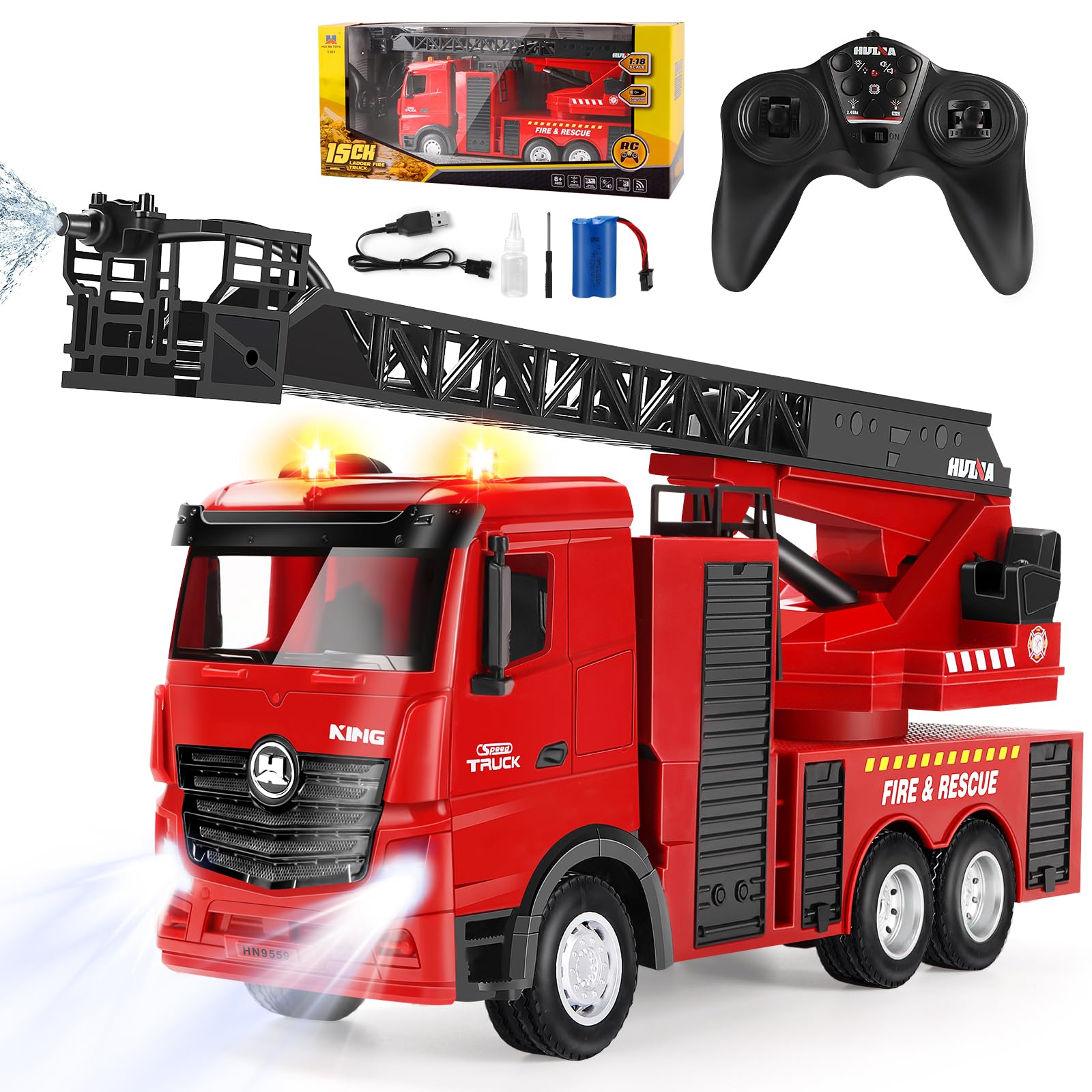 Camion Telecommande Jouet De Camion De Pompier Pour Tout-petits De 3 4 5 6  Ans, 7 En 1 Camion Pompier Jouet 3 Ans, image size:1600x1600