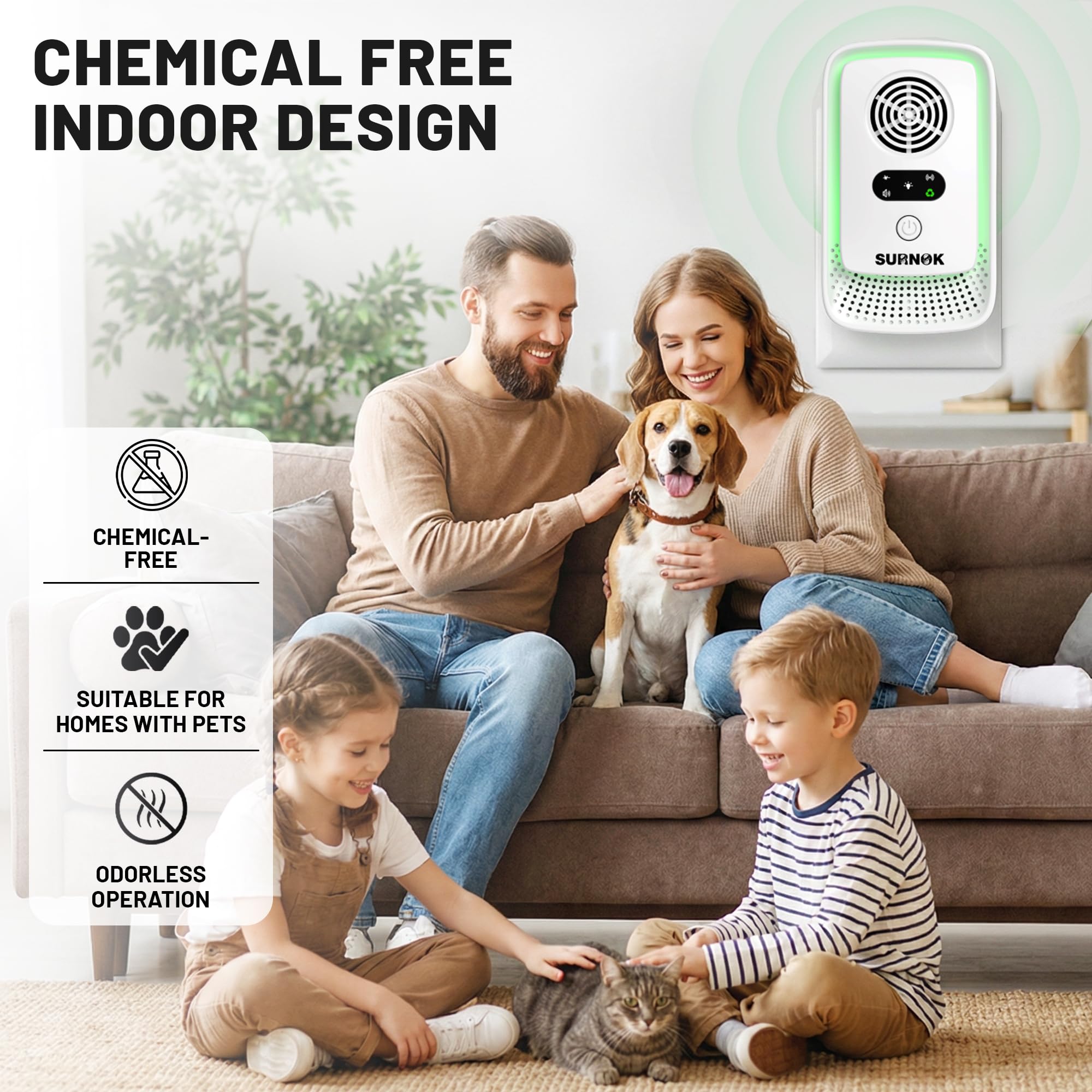 Repelente de plagas ultrasónico enchufable para interiores, paquete de 6 – Dispositivo electrónico repelente de ratones y roedores, repelente de ratas en interiores, disuasorio de cucarachas e