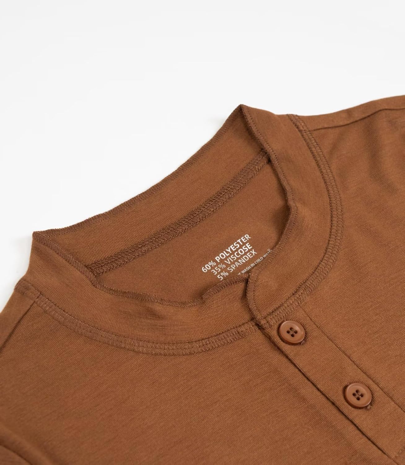 Boys Henley Long Sleeve Shirt Plain Triblend T-Shirt Crewneck Button Tee Fitted Casual Tops - Image 3