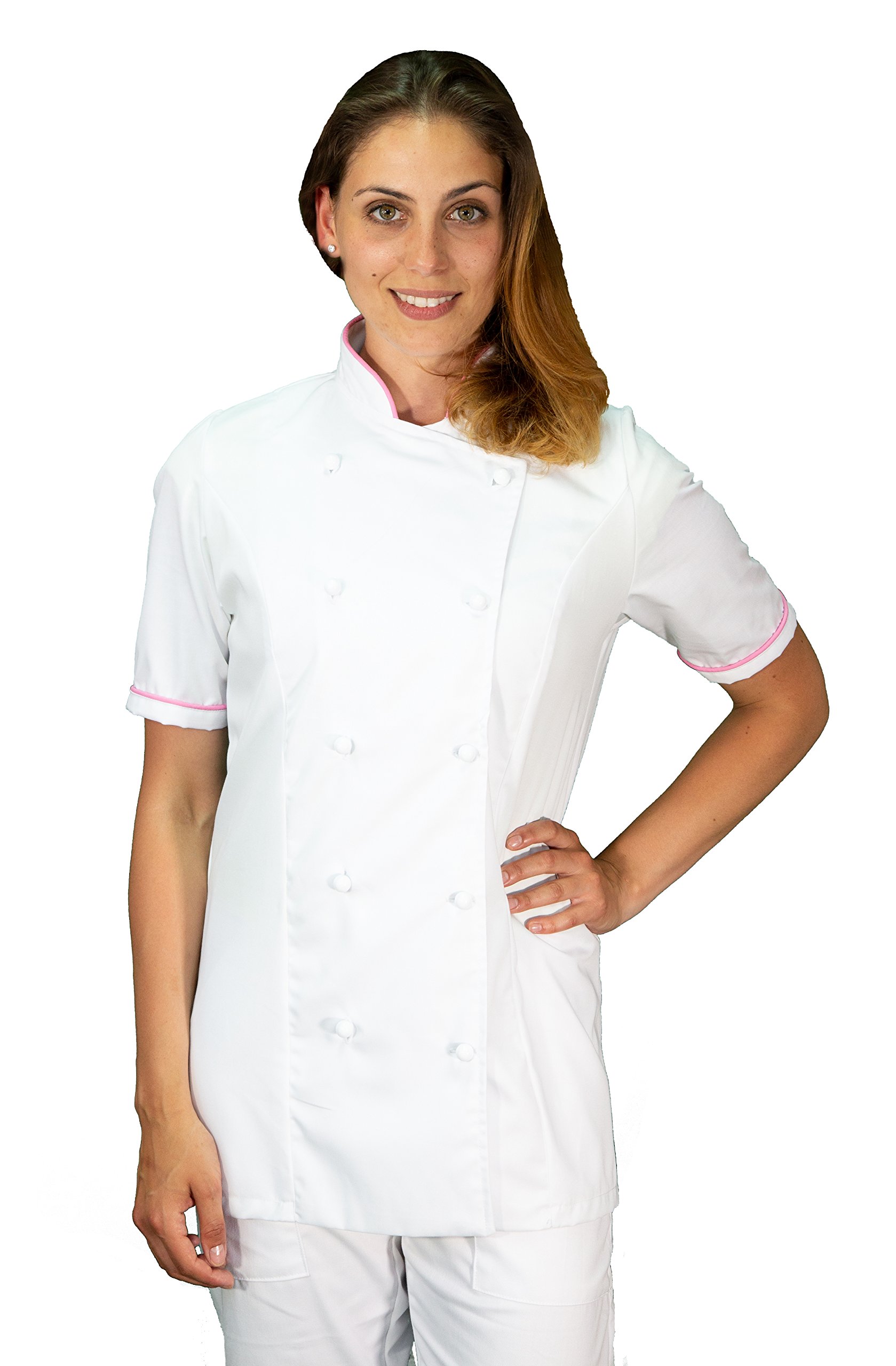 Chaqueta de cocinero para mujer – Bordado gratuito – Varios colores – 100% algodón – Casaca Chef para restaurante y cocina – Fabricado en Italia