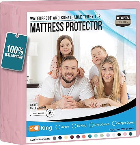 Miniatura 35 de Utopia Bedding – Protector de colchón impermeable tamaño Twin XL, funda de colchón Terry premium 200 GSM, transpirable, estilo ajustado