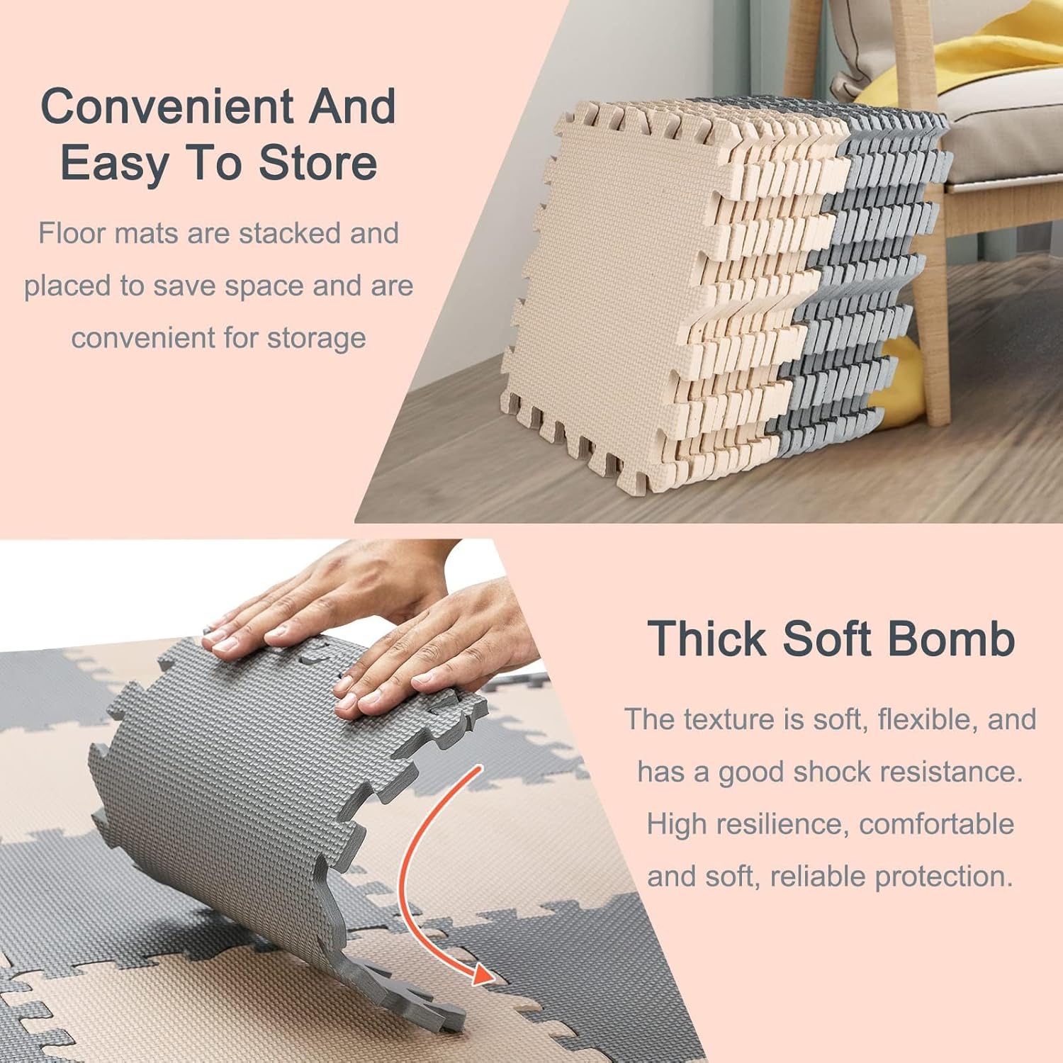 Children's EVA Foam Puzzle Mat – 20 Tiles 30 x 30 cm with Edges, Non-Toxic and Soft Play Mat, Ideal for Babies, Catching and First Steps