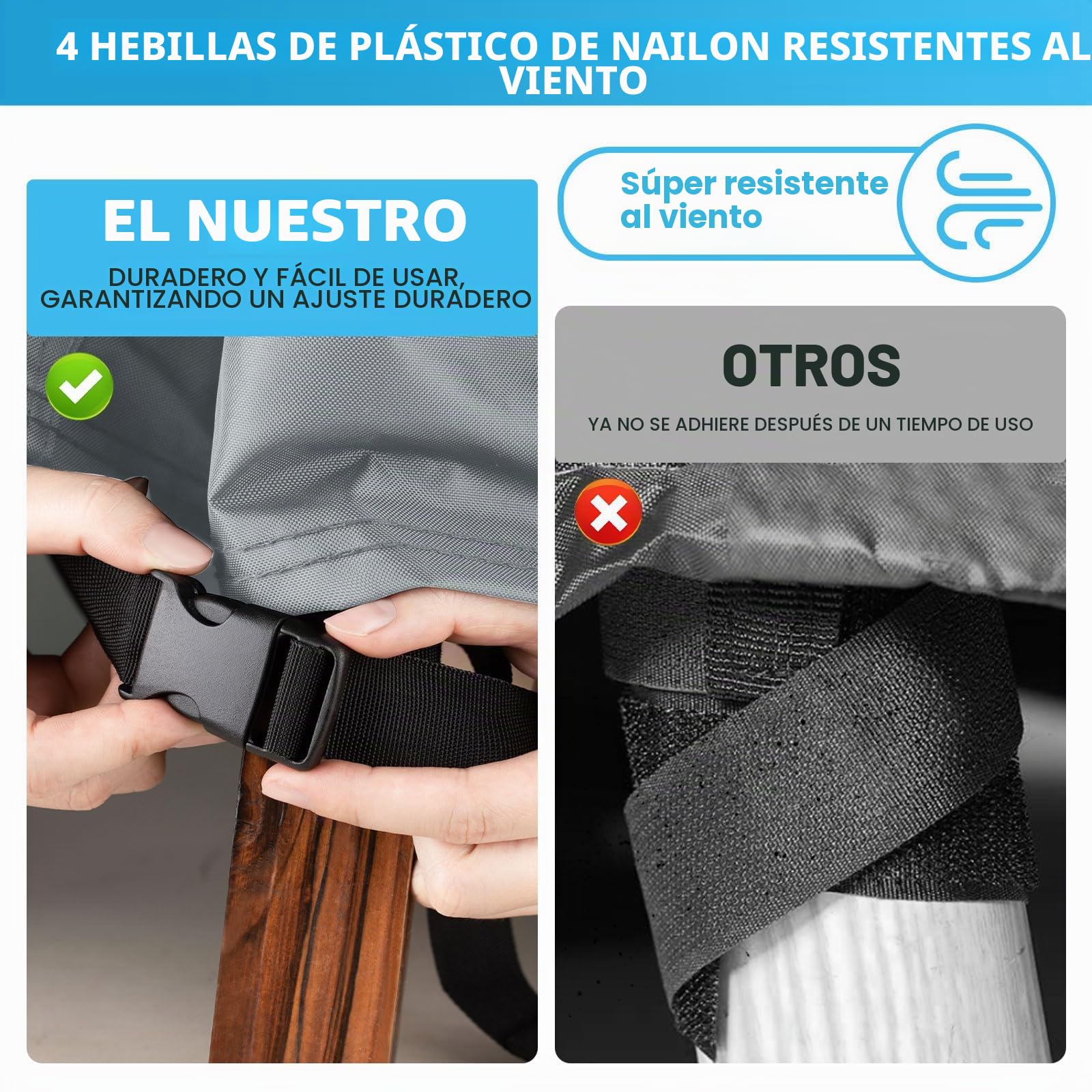 Velway Funda para Muebles de Jardín Impermeable: 242x162x71cm Cubierta de Mesa de Jardín Tela Oxford 600D con Tiras Reflectantes Anti UV Funda Protectora Exterior para Mesa Y Sillas Sofá - Gris