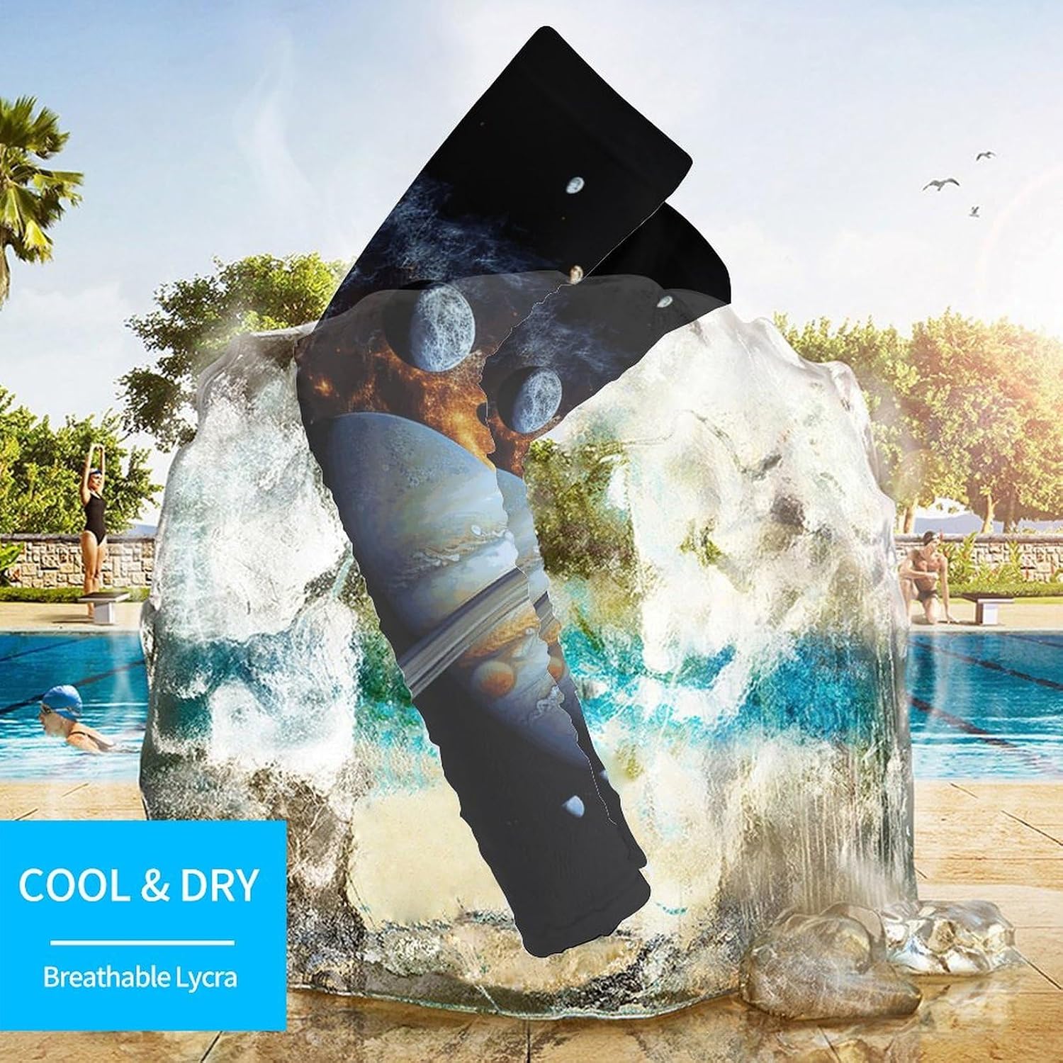Planet Jupiter Arm Sleeves for Men Women Sun Protection Sleeves Cooling Compression Arm Covers for Sport