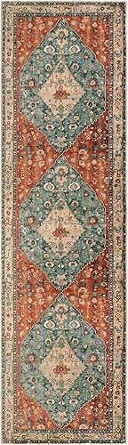 Miniatura 319 de Lahome Tapete tribal bohemio, pequeño, suave, antideslizante, lavable, de pelo corto, para piso en puerta, interior, entrada, baño, silla, Verde