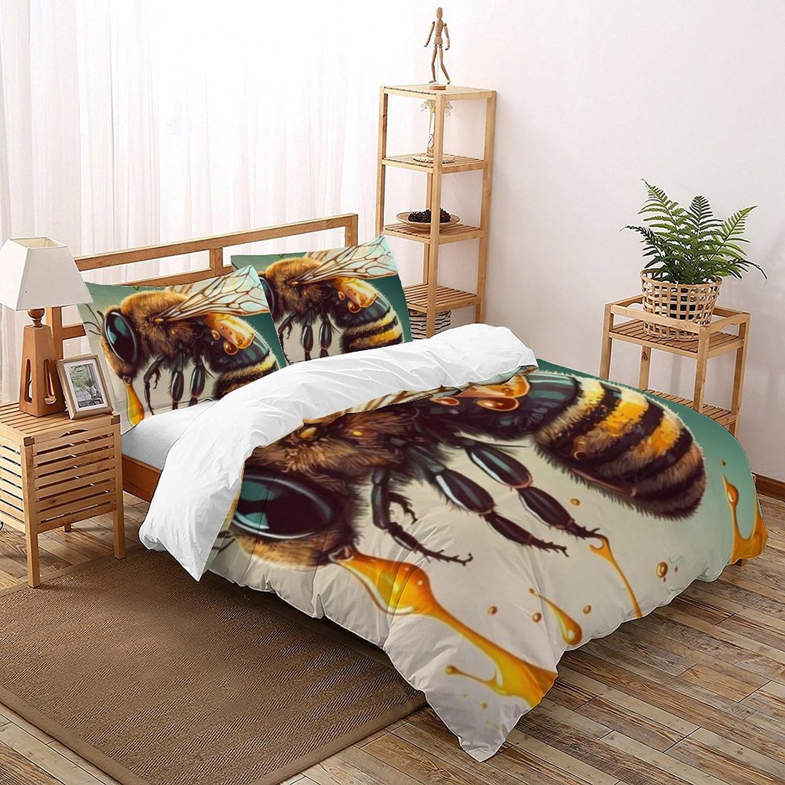 Housse de couette fermeture éclair 220x240 en microfibre imprimé 3D animaux