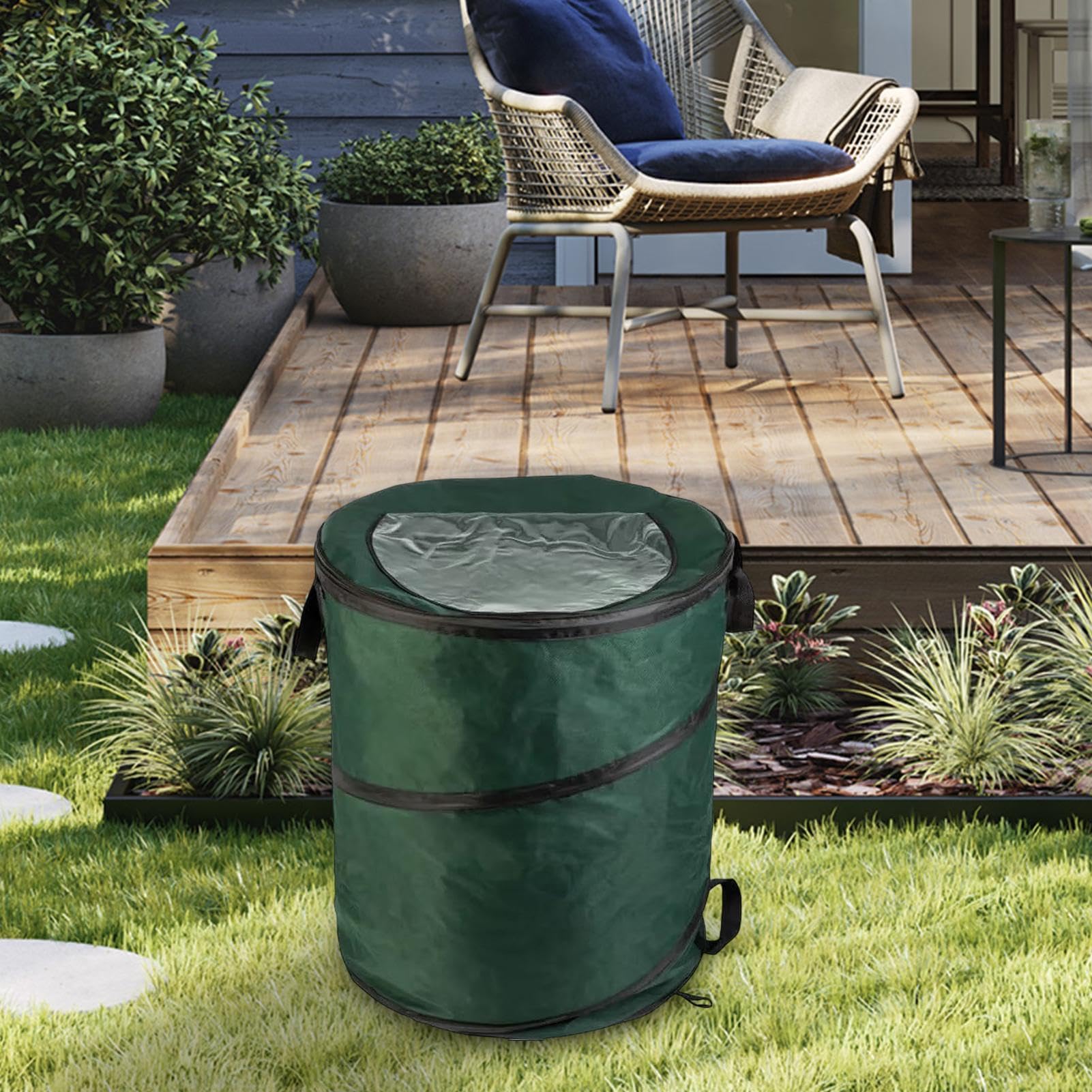 Papelera Plegable para Camping Ecológico Resistente Al Desgaste Y Verde