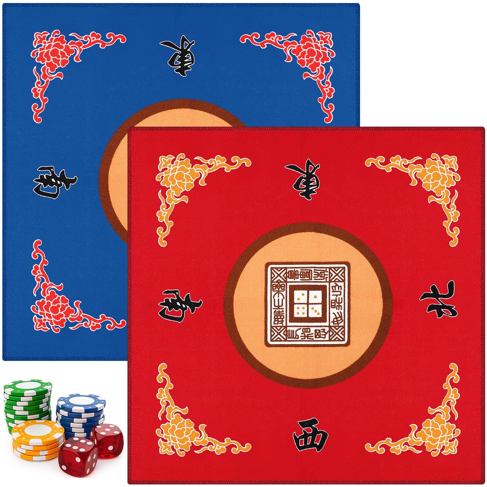 Mahjongg Mat Mahjong-tafelmat In Chinese Stijl Met Opbergtas, Antislip