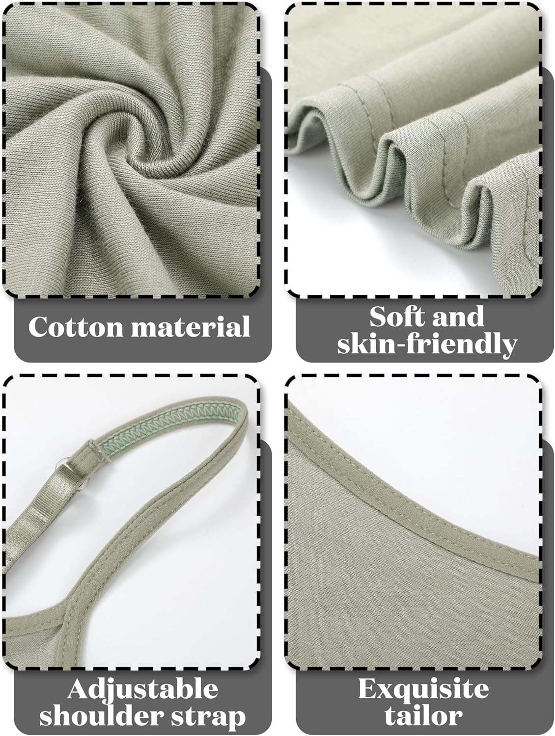 Geyoga 8 Pack Long Tank Tops for Women, Long Camisoles Workout Tops Adjustable Spaghetti Strap Women's Camis Undershirts - Image 3