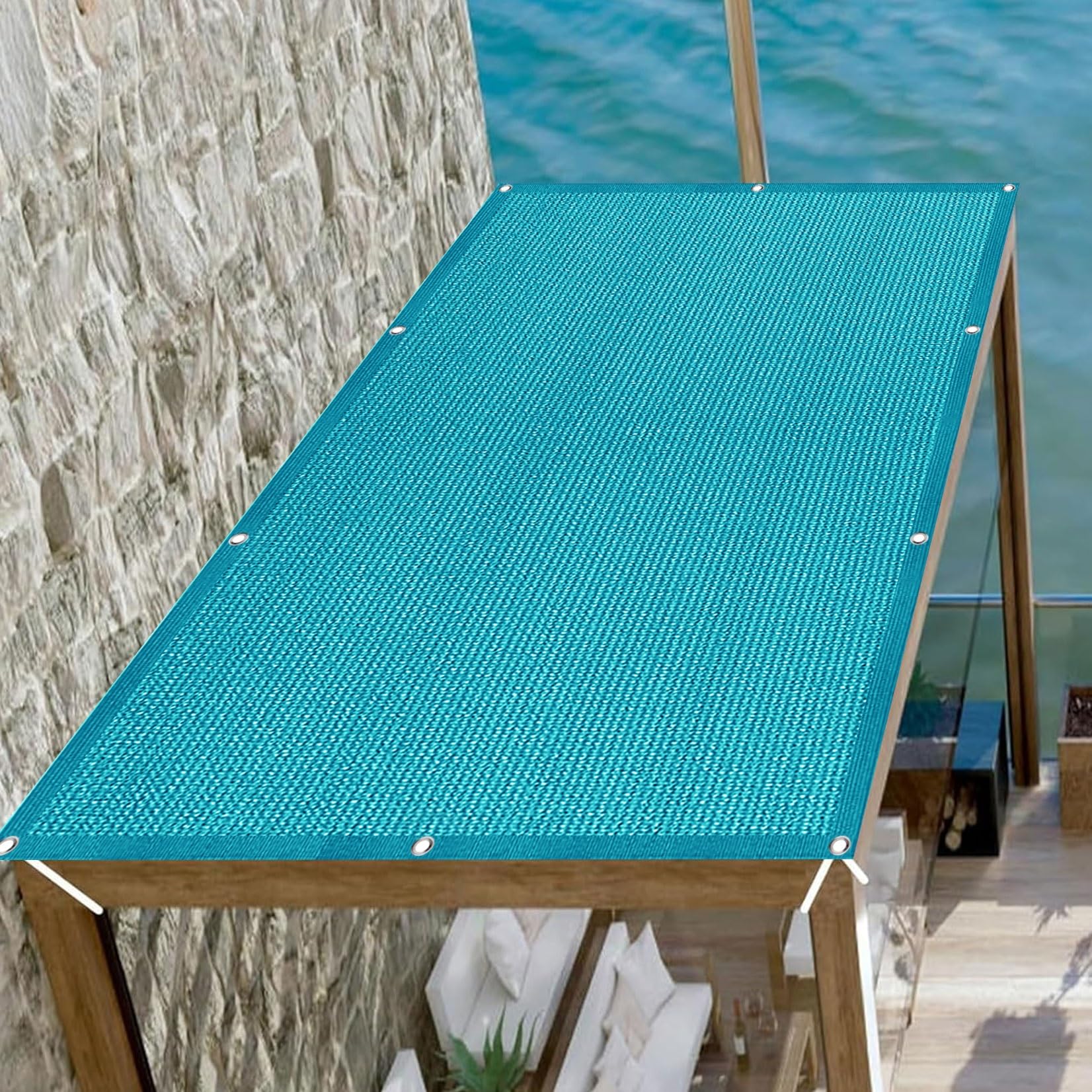 Voile d'ombrage anti UV à 95% pour bloquer la chaleur sur le balcon de la maison