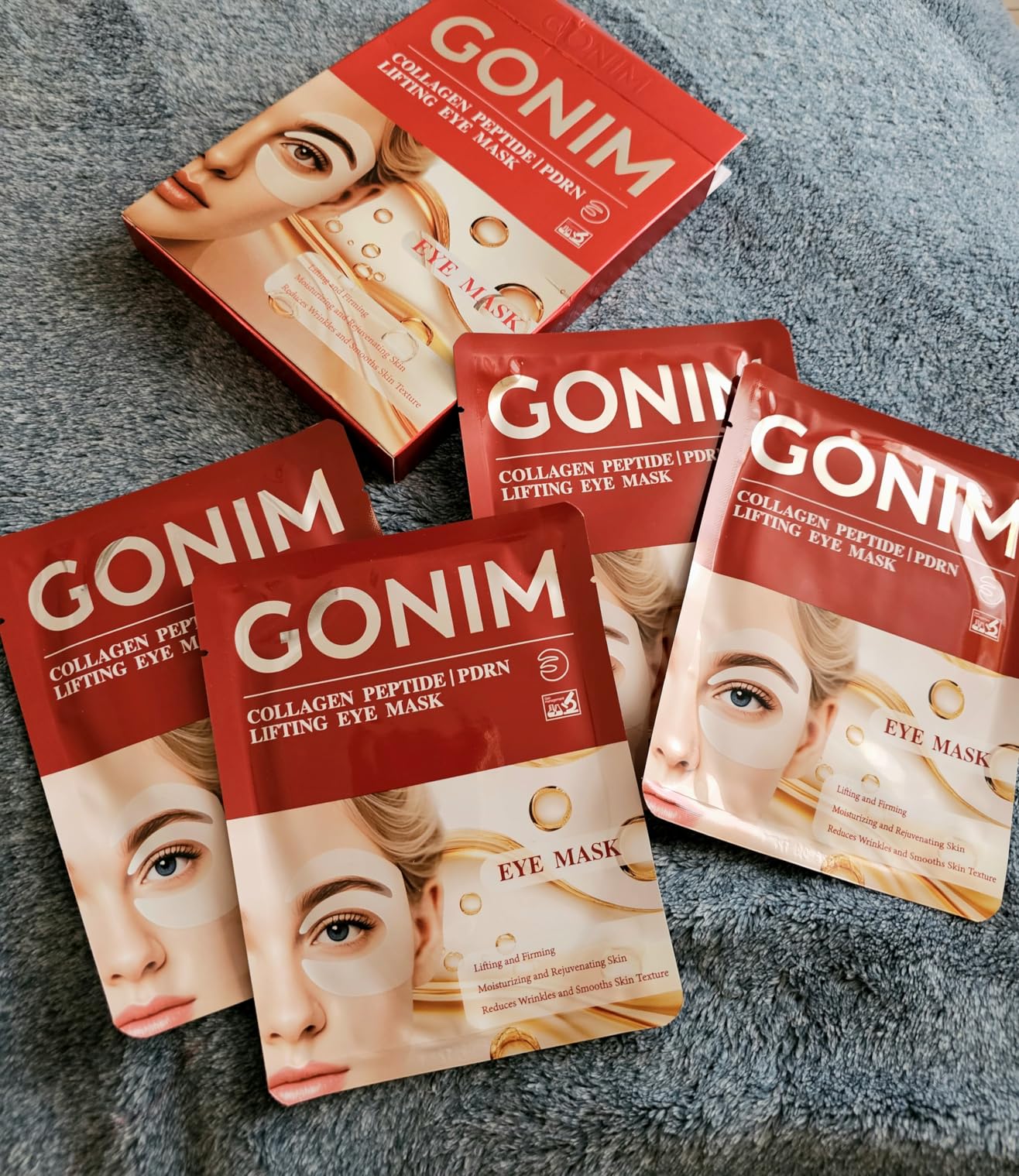 GONIM Under Eye Patches 360° Fit, Eye Mask with Collagen Peptide, Salmon DNA PDRN, Caffeine,Retinol & Niacinamide, PDRN Eye Patches for Puffy Eyes and Dark Circles, Hydrating 4 pairs