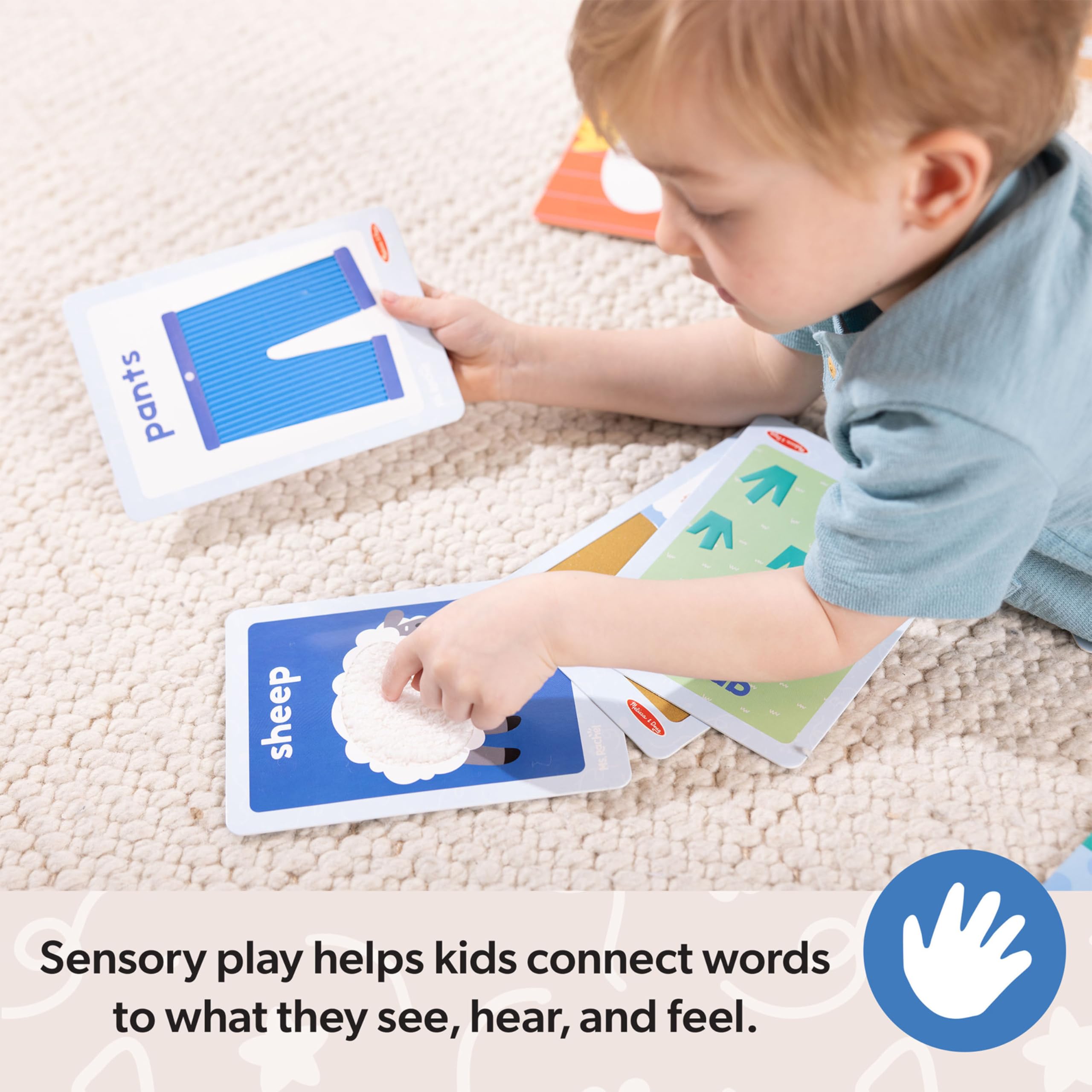 Melissa & Doug® Ms. Rachel™ First Words - Flashcard sensoriali, giocattolo educativo per bambini e bambine