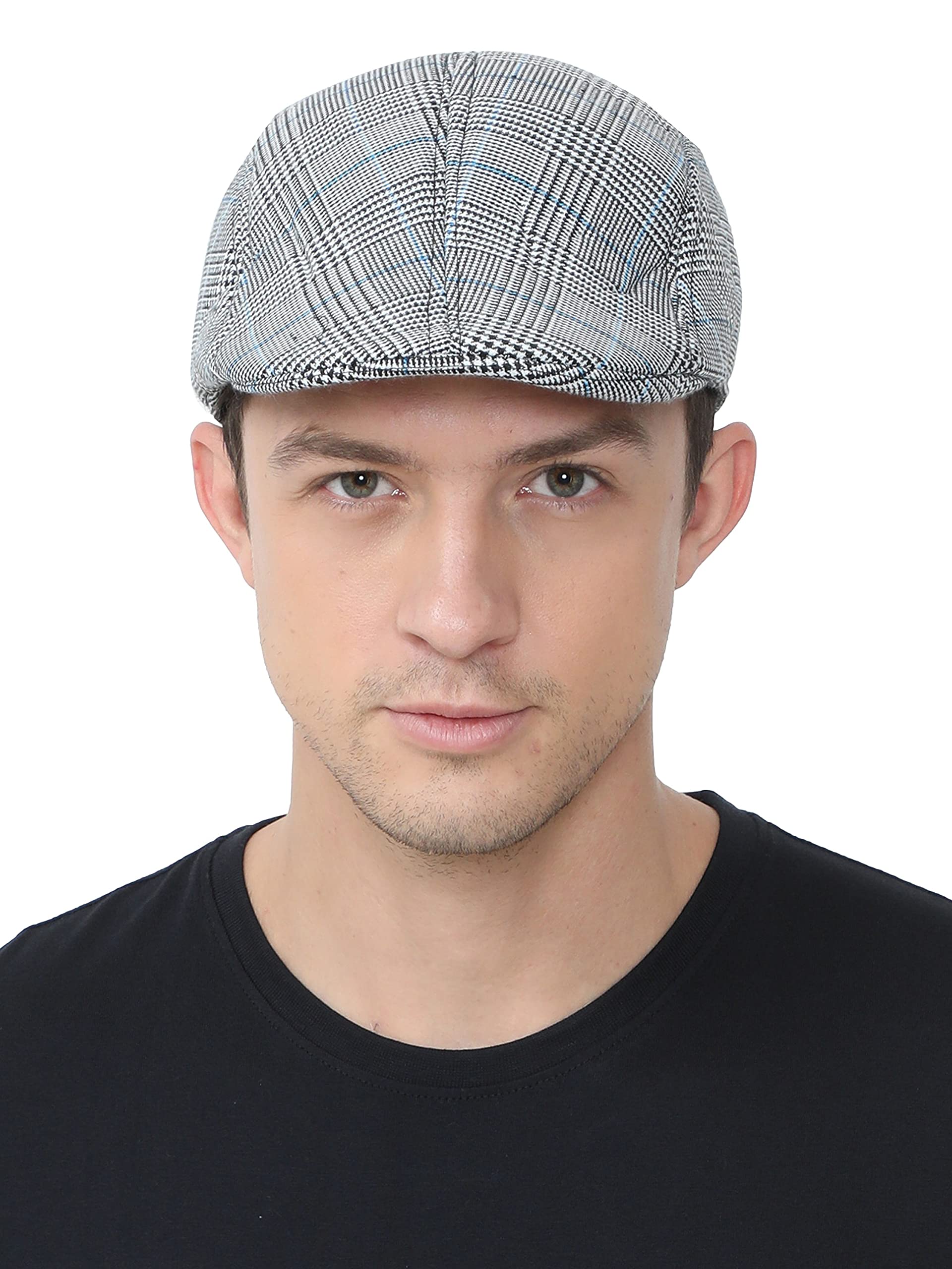 FabSeasonsCheckered Casual Golf Flat Caps & Hats for Mens