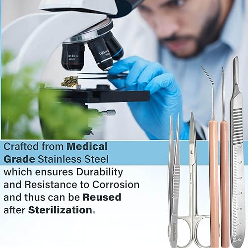 Miniatura 2 de A2ZScilab - Kit de estudio de plantas e investigación de plantas, 17 piezas, kit de disección botánica para laboratorio y estudio de campo, tijeras