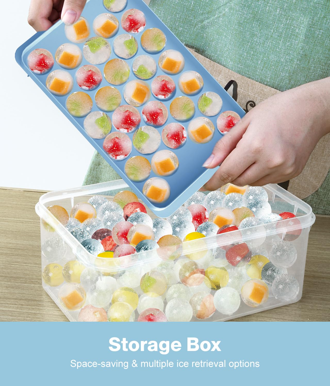 Lot De 104 Mini Bacs à Glaçons Ronds Avec Couvercle Pour Congélateur