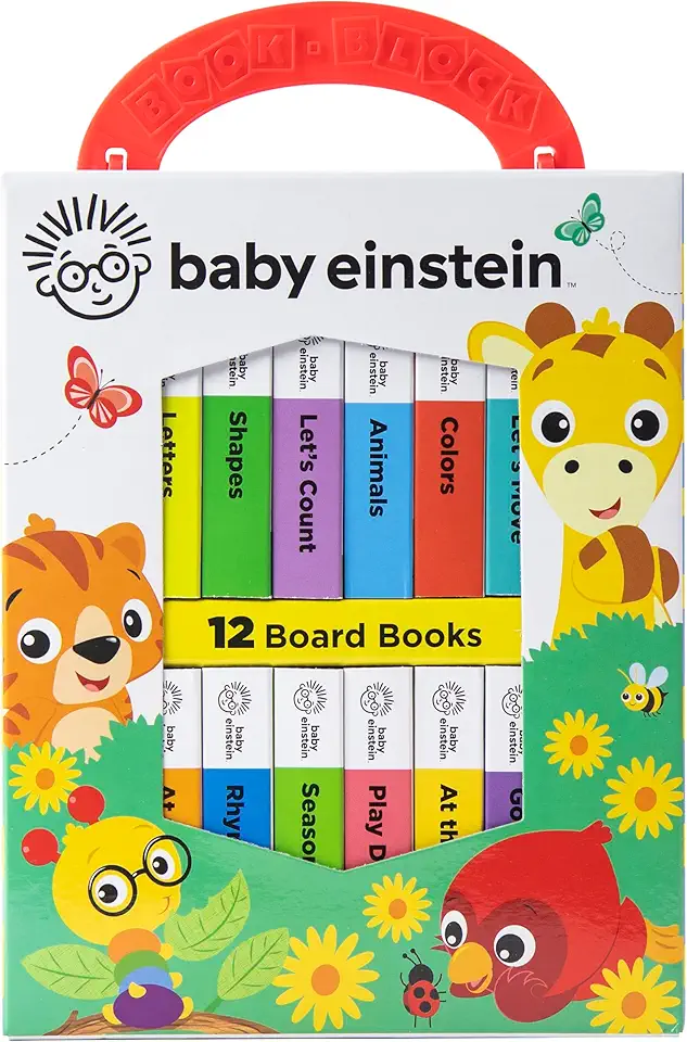Baby Einstein - My First Library Board Book Block 12-Book Set - First Words, Alphabet, Numbers, and More! - PI Kids