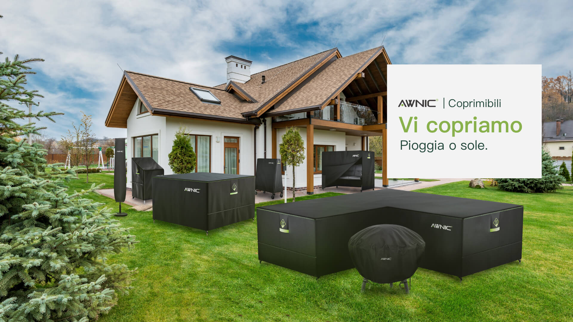 Copertura Impermeabile Braciere AWNIC Ø76x50 Cm - Poliestere 420D Con Ganci - Foto 8