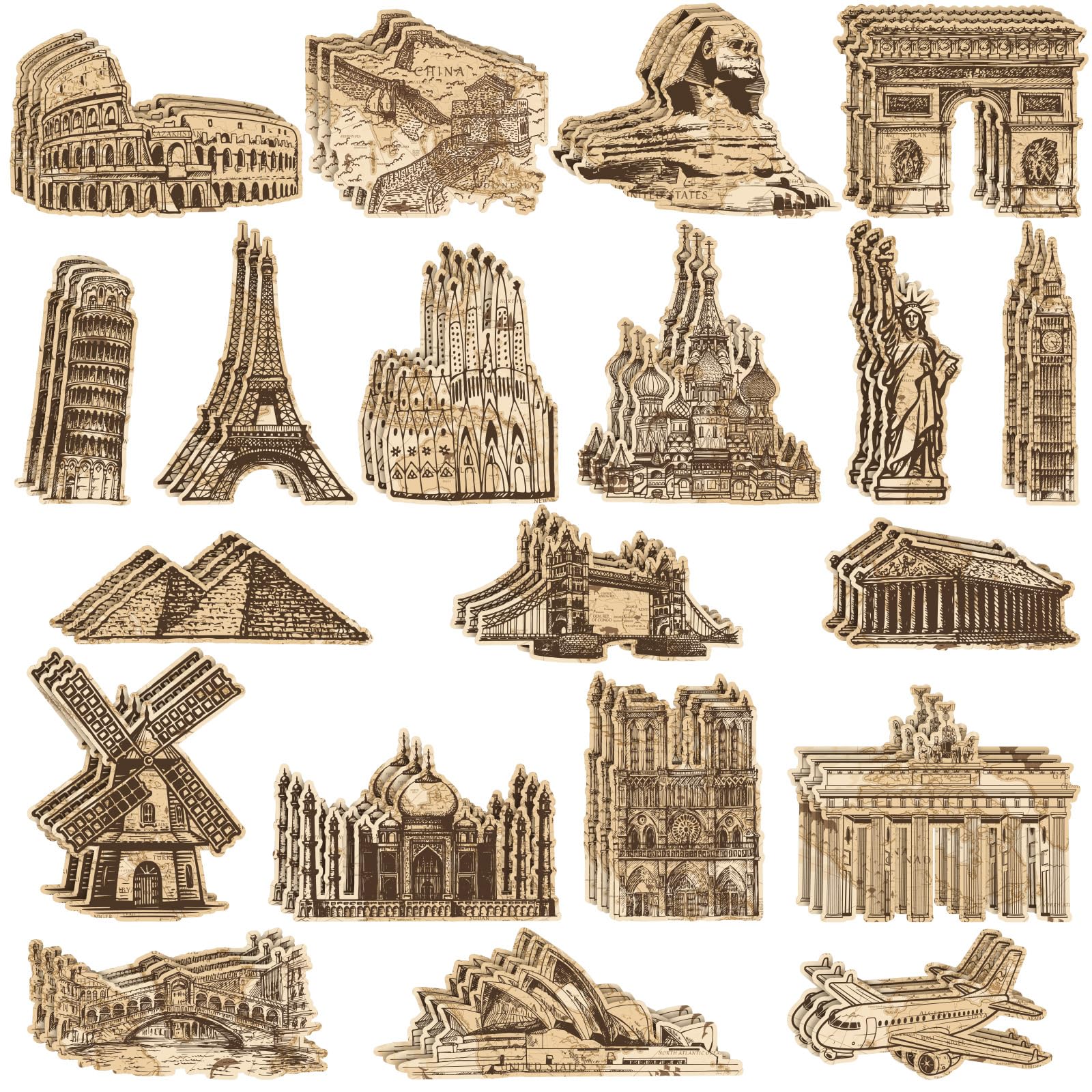 60 Pcs Vintage Travel Cutouts Travel The Map Bulletin Board Set Adventure Awaits Bulletin Board Decorations Classroom Decor Theme Party for Back to School Social Studies Classroom Office