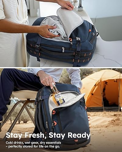 Miniatura 5 de Tolaccea Mochila de viaje, compatible con vuelos de la TSA, mochila de mano resistente al agua, bolsa de computadora grande duradera para