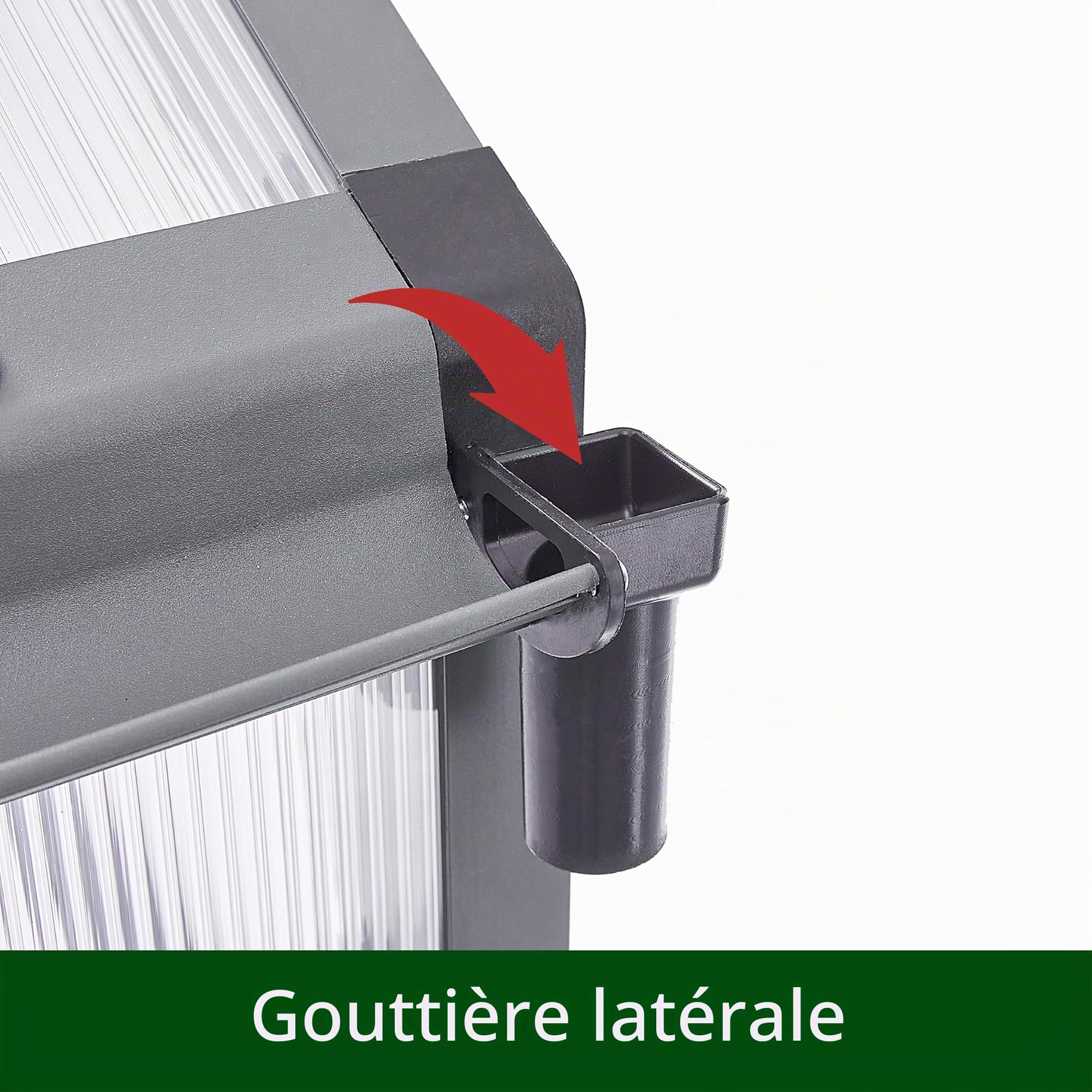 Serre en aluminium avec fondation de 302 x 238 cm, plaques de 4 mm, grande serre de jardin, résistante à l'hiver, pour semis précoce, élevage, 11,70 m³, double porte, gris