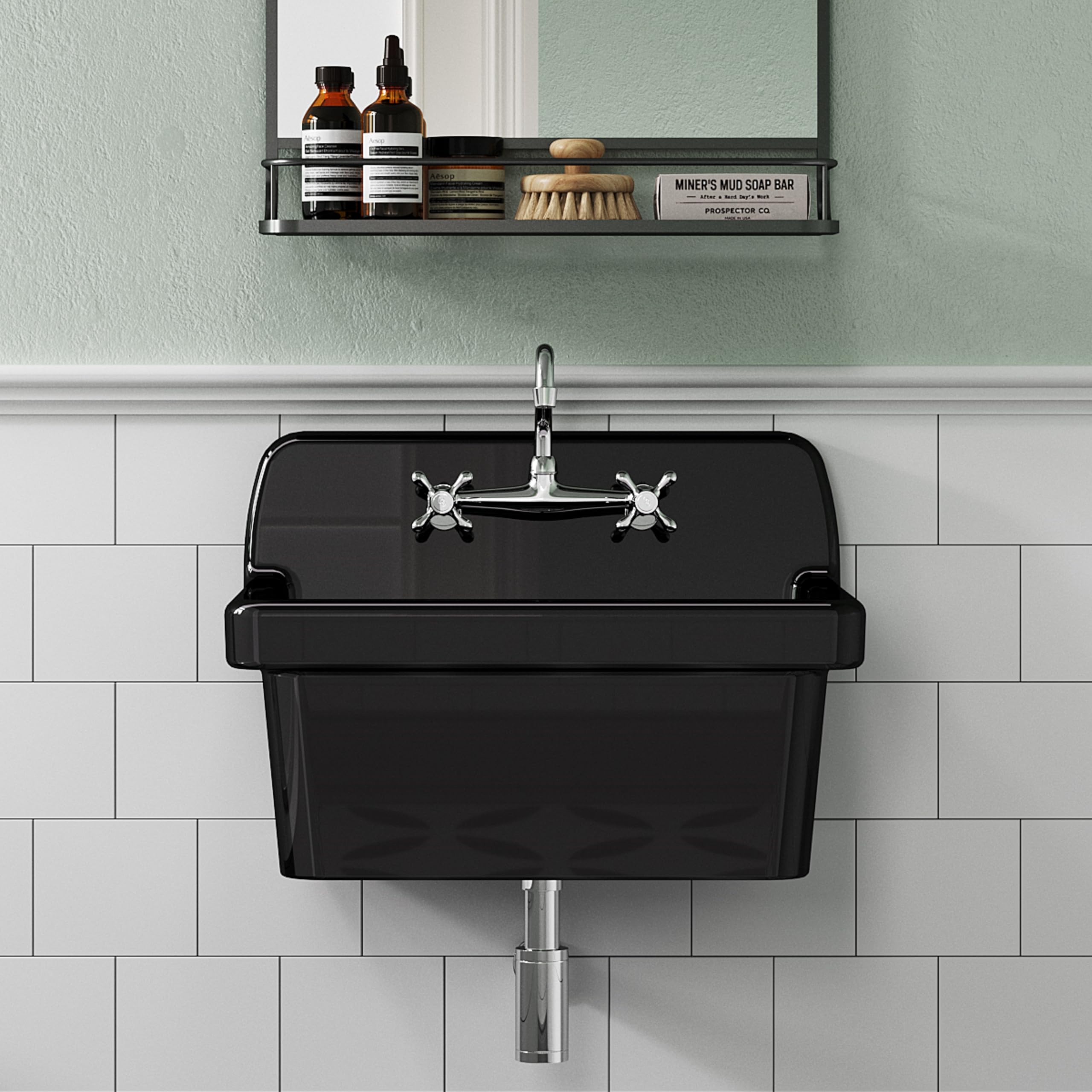 Farmhouse Utility Sink DeerValley 24" L X 19" W Wall Mount Utility