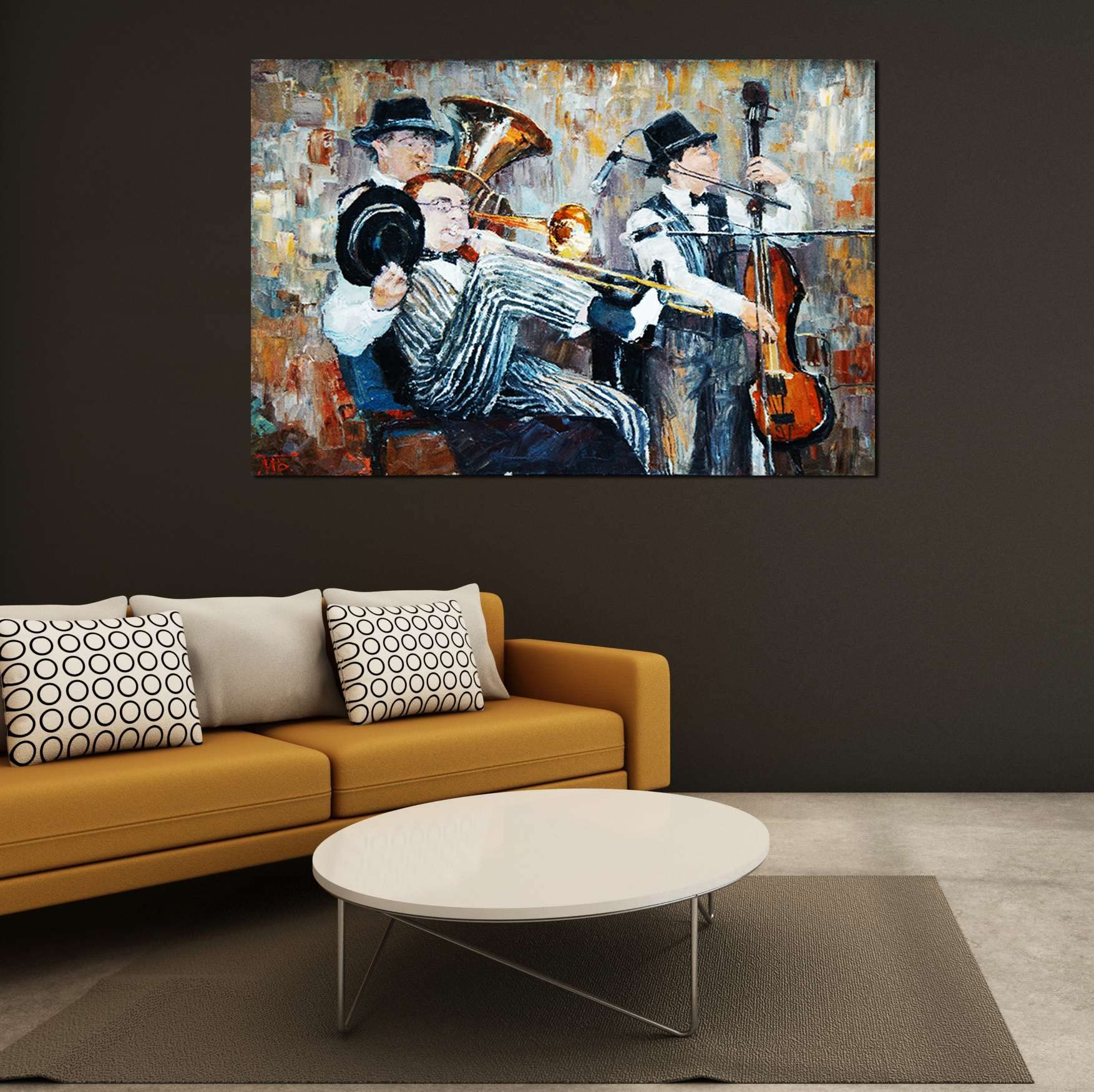 Startonight Tableau Toile Musique Singe Coloré - Impression Double Vue Lumineuse 80x120 Cm