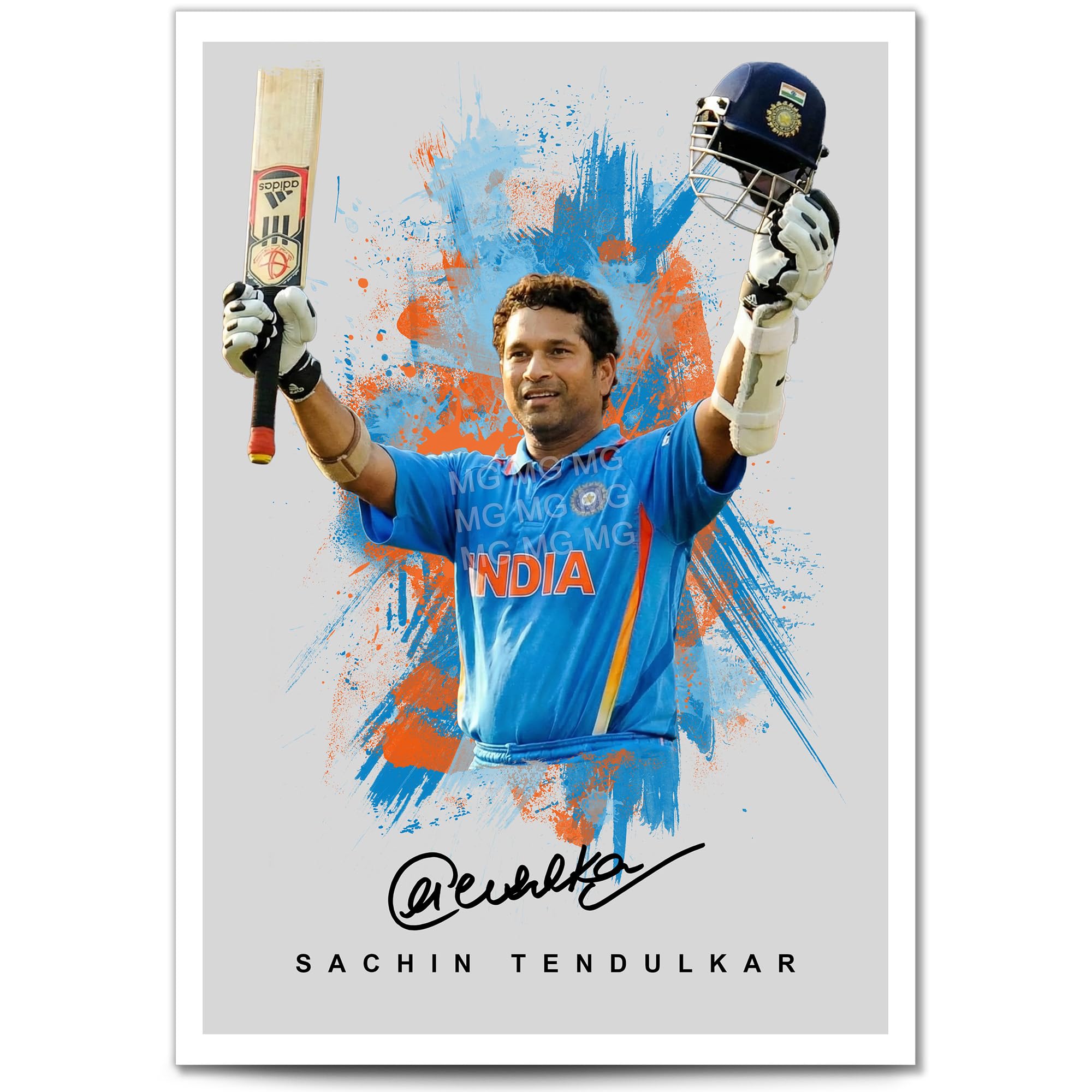 Sachin Tendulkar India Cricket Legend Signed Photo Poster A4/A3 Print Picture Display Framed Autograph Memorabilia Gift Cricket Fans India (Sachin Tendulkar, Grey A3 Print (Unframed))
