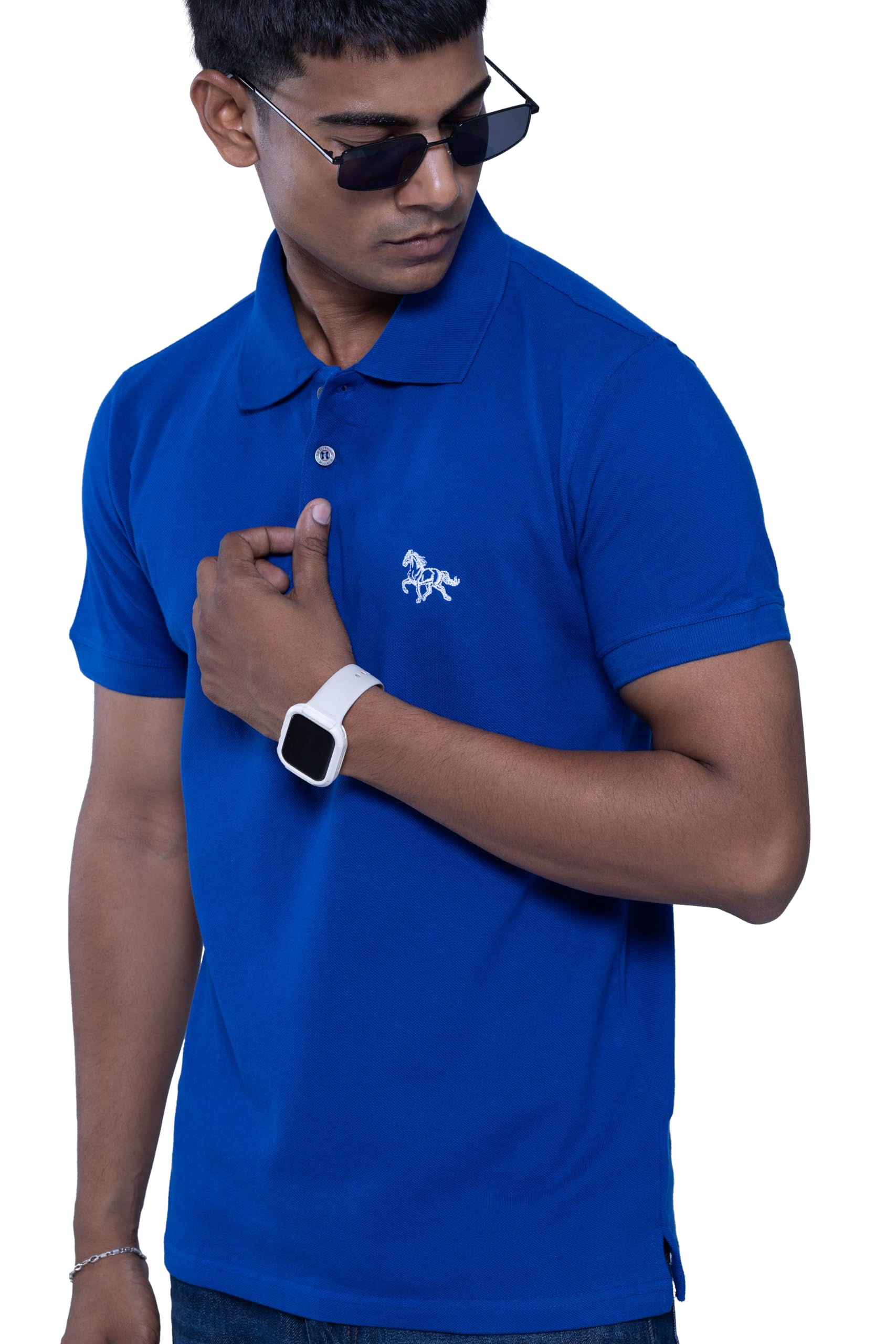 Men's Polo T-Shirt, Short Sleeve, Pique Fabric, Embroidered Horse Logo, Casual Wear-picture-43