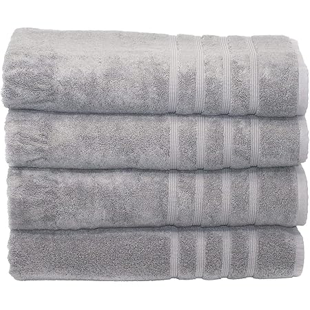 MOSOBAM 700 GSM Hotel Luxury Bamboo-Cotton, Bath Towel Sheets 35X70, Charcoal Grey, Set of 4, Quick Dry, Soft Spa-Like Turkish Bathroom Sets, Oversized Extra Large Body Sheet Towels, Prime, Dark Gray