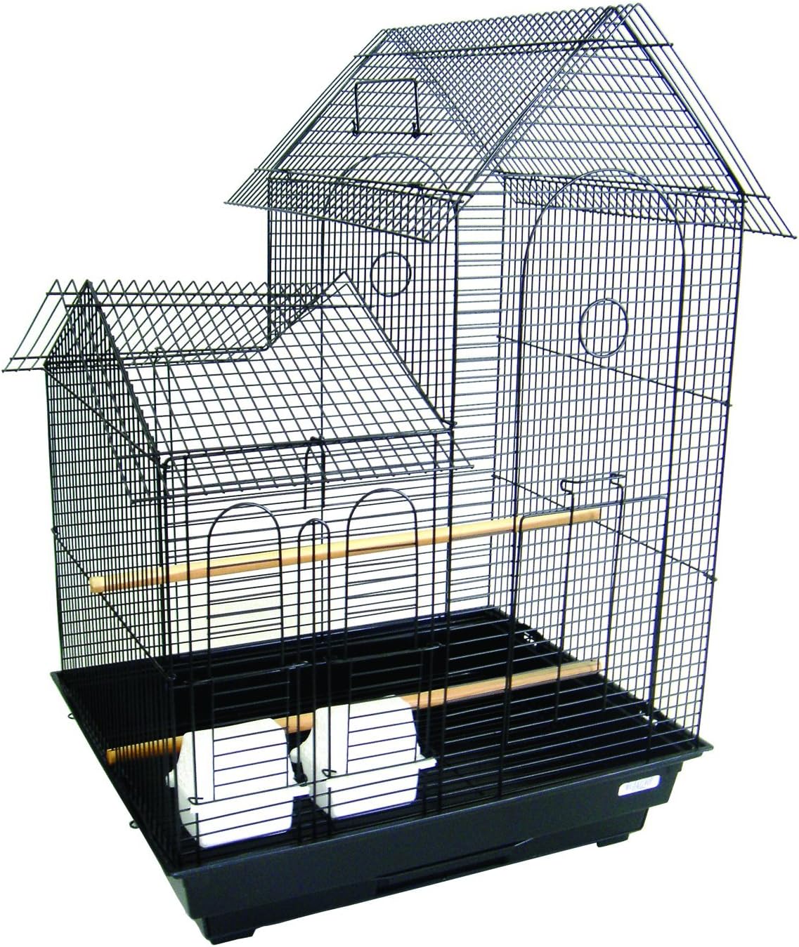 YML 20-Inch by 16-Inch Small Villa Top Bird Cage, Black