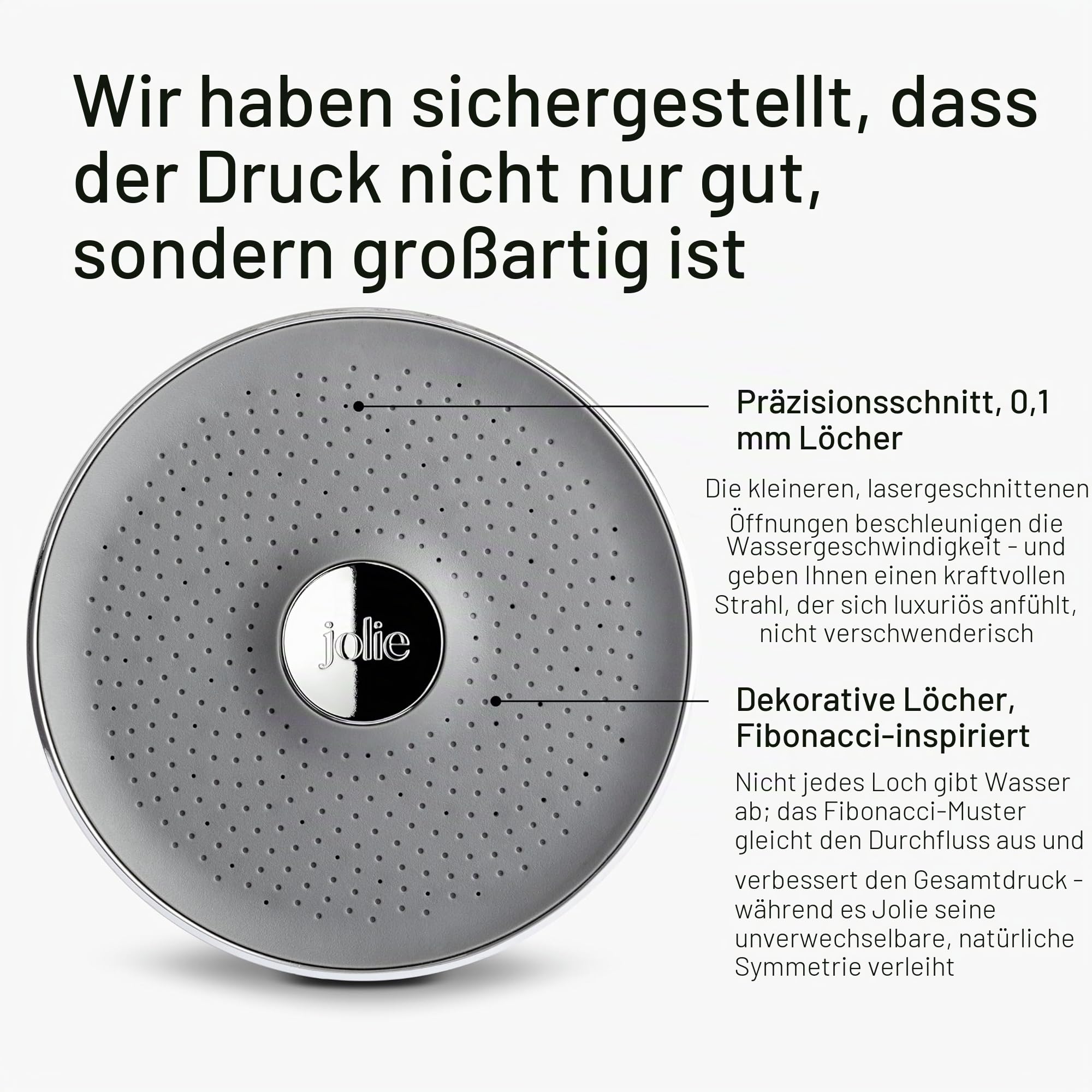 The Joie gefilterter Duschkopf, klinisch getestet, Hochdruck-Duschfilter für gesünderes Haar und Haut, reduziert Haarausfall, schützt gefärbtes Haar, beruhigt trockene Haut, reduziert Schuppen