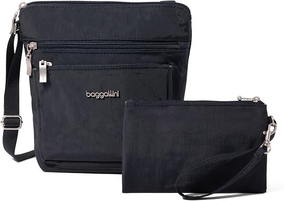 Baggallini Pocket Crossbody Bags for Women 8x8 Small Lightweight Durable Water-resistant Travel Purse W/Rfid