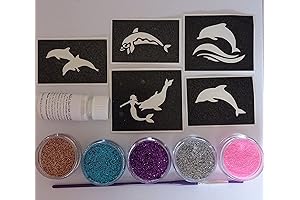 Dolphin Glitter Tattoo Set: Shimmering Designs at Your Fingertips