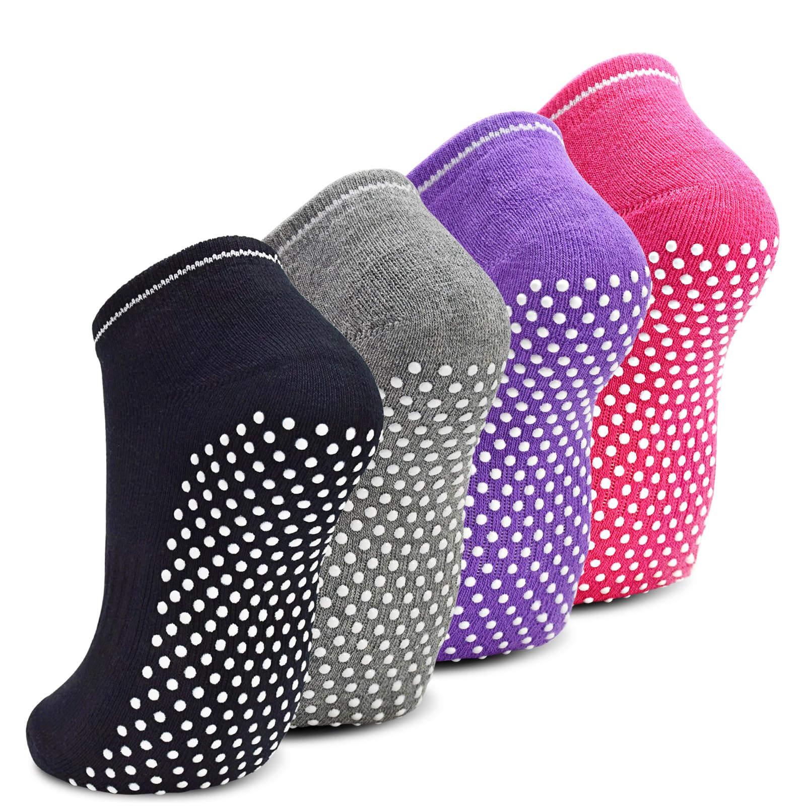 DWG Anti Slip Non Skid Slipper Yoga Socks with Grips Sticky Home Hospital Athletic Socks for Adult Women