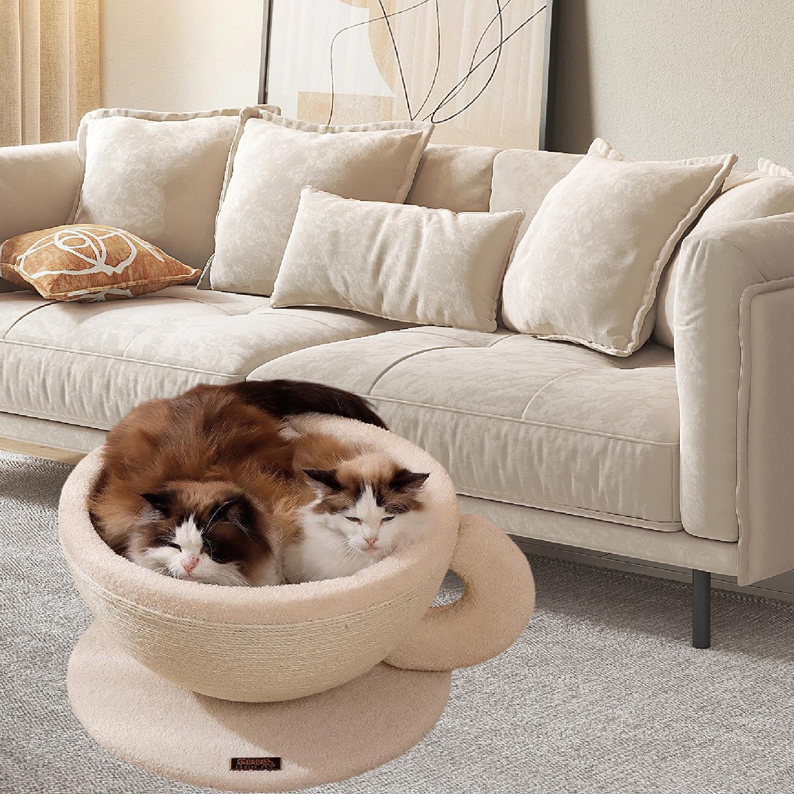 Amazon | Leefasy 猫用爪とぎベッド 猫用爪とぎパッド 安定感 省
