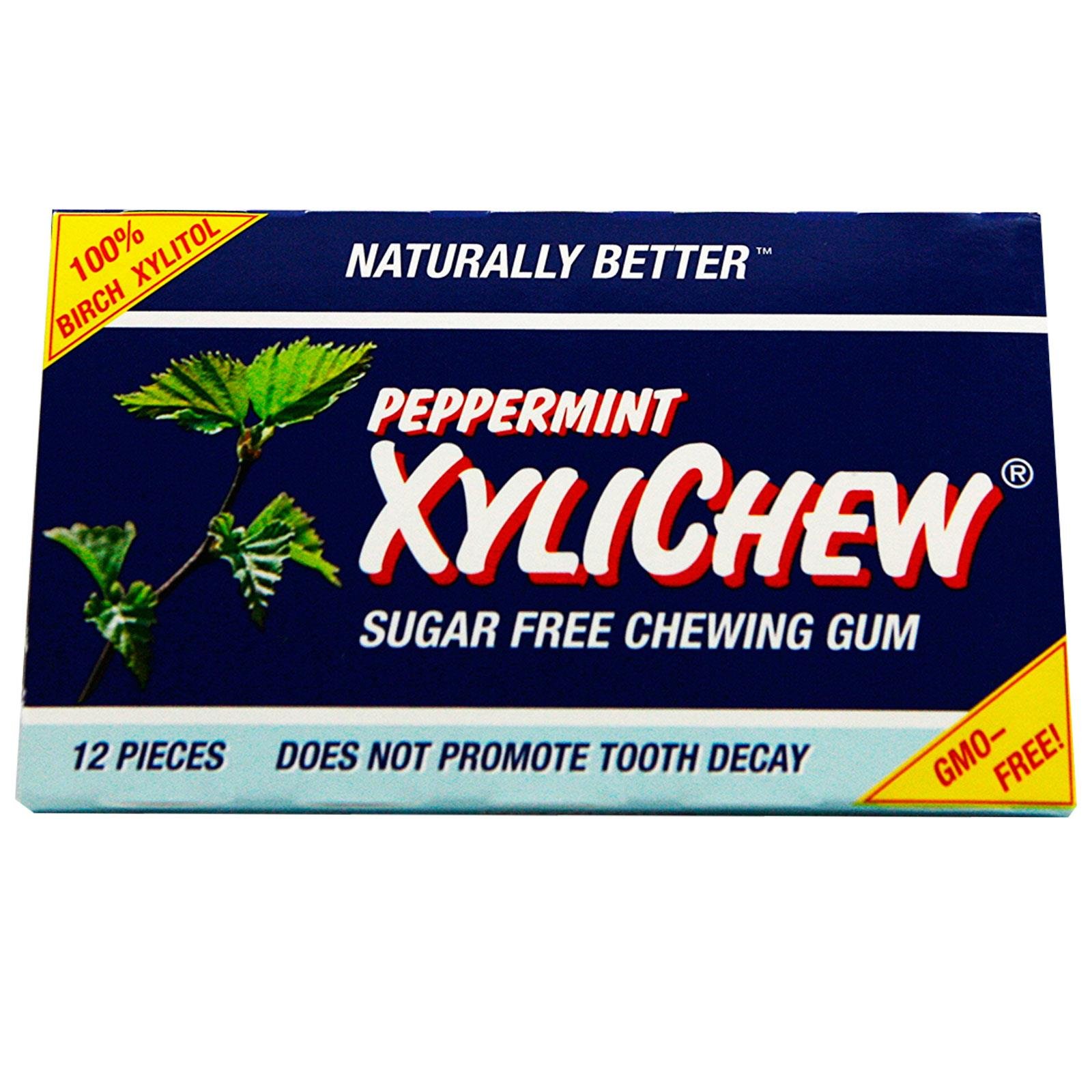 Xylichew Gum Peppermint | Soft Chewing Gum With Birch Xylitol | Reduce the Risk of Tooth Decay | GMO FREE | No Sugar or Artificial Sweeteners | No Titanium Dioxide | Gluten-Free & Vegan | 12 Count